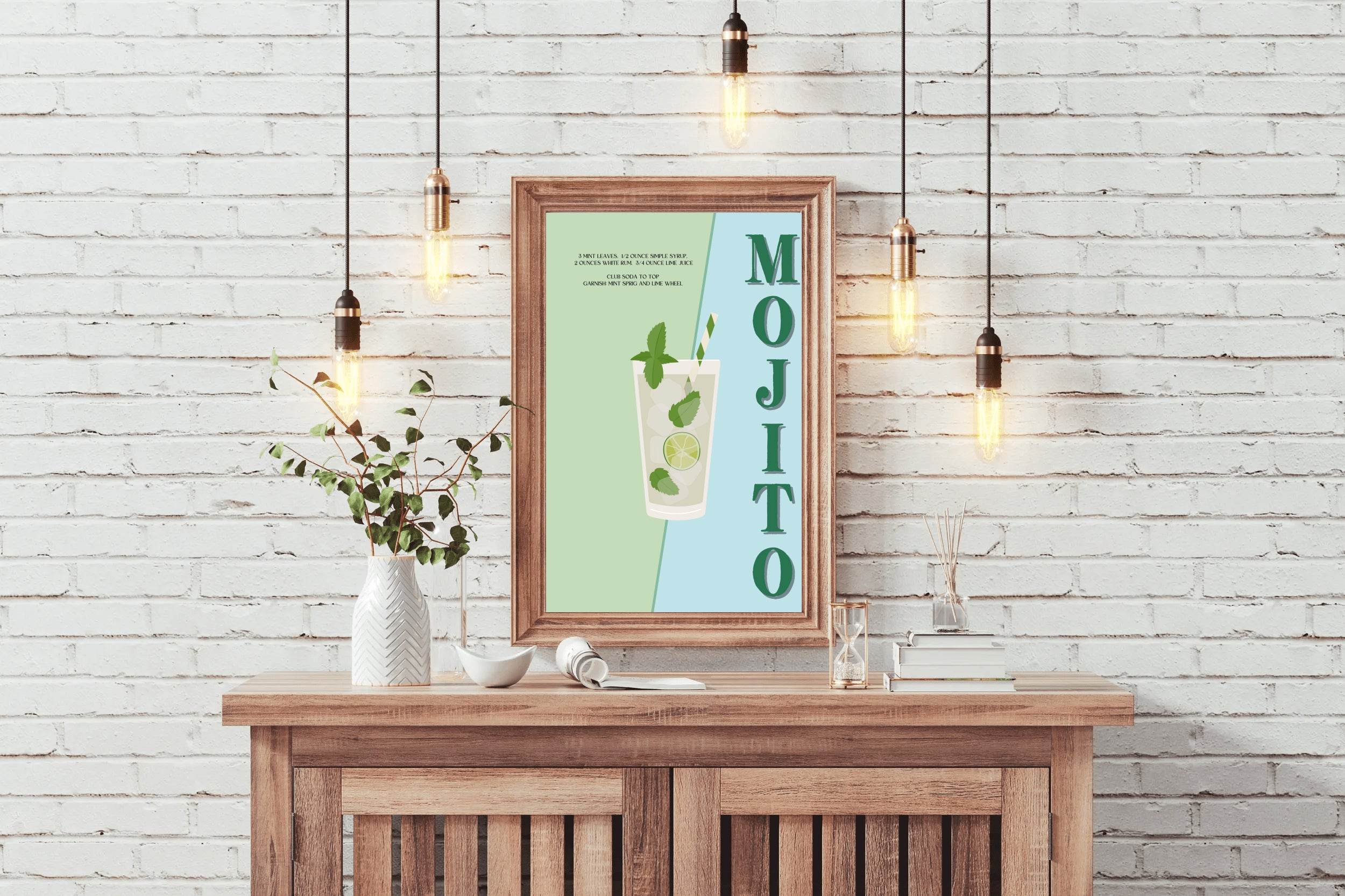 Mojito Cocktail With Ice Wall Art - beink online art store