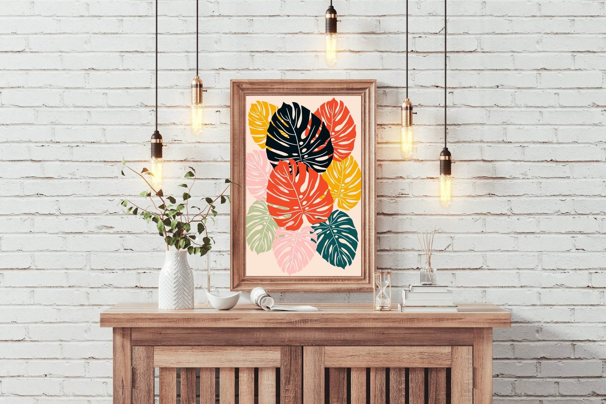 Fig Leaf Tropical Plant Painting Wall Art - beink online art store