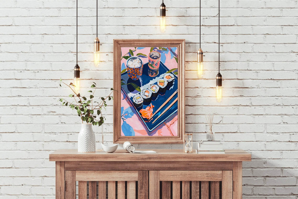 Colorful Sushi Plate Japanese Cuisine Wall Art - beink online art store