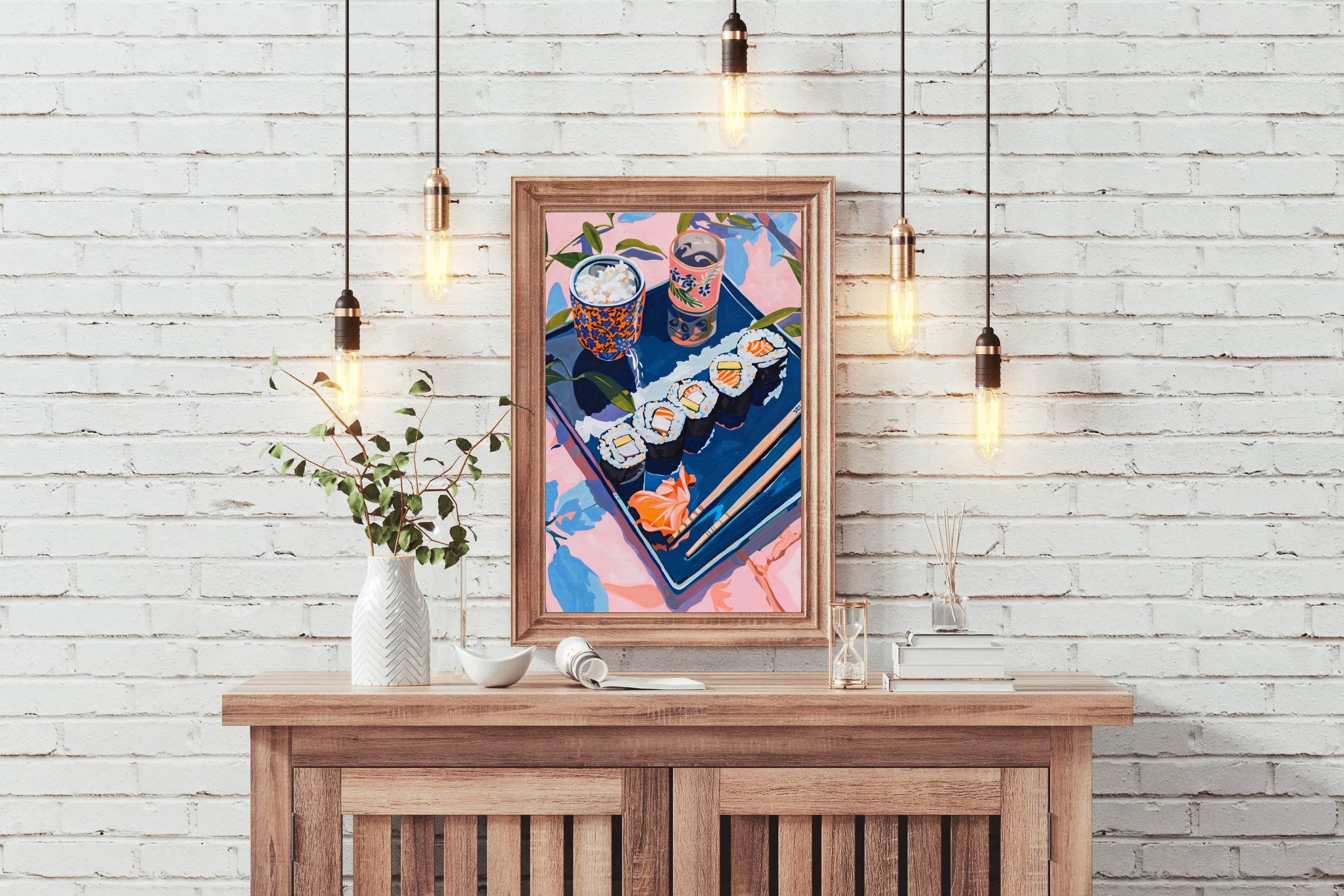 Colorful Sushi Plate Japanese Cuisine Wall Art - beink online art store