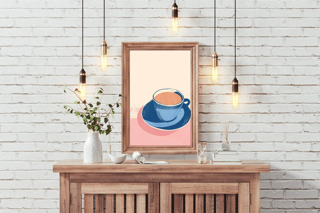 Blue Cup of Tea Wall Art - beink online art store