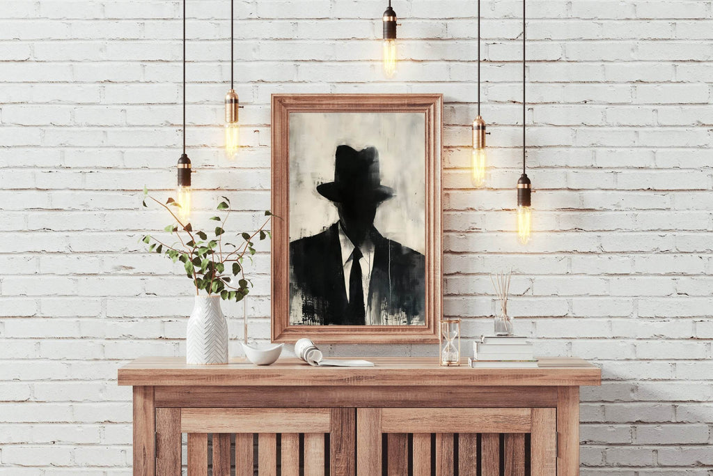 Painting of a Man Wearing a Hat and a Suit - beink online art store