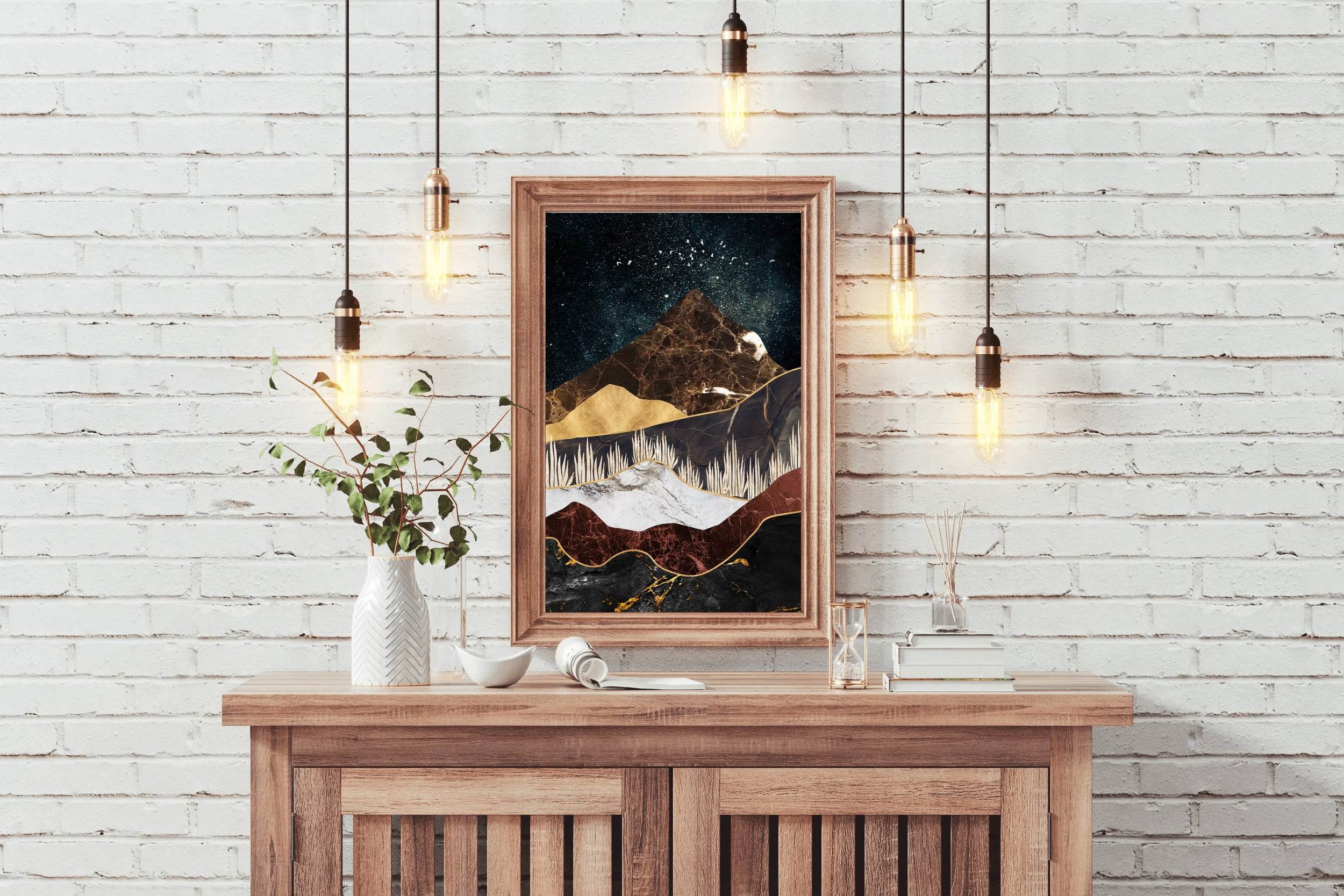 Marbled Mountain Modern Wall Art - beink online art store