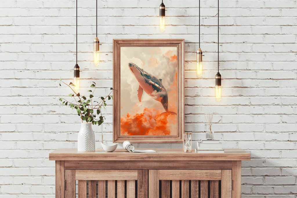 Fantasy Whale in Sky Animal Wall Art - beink online art store