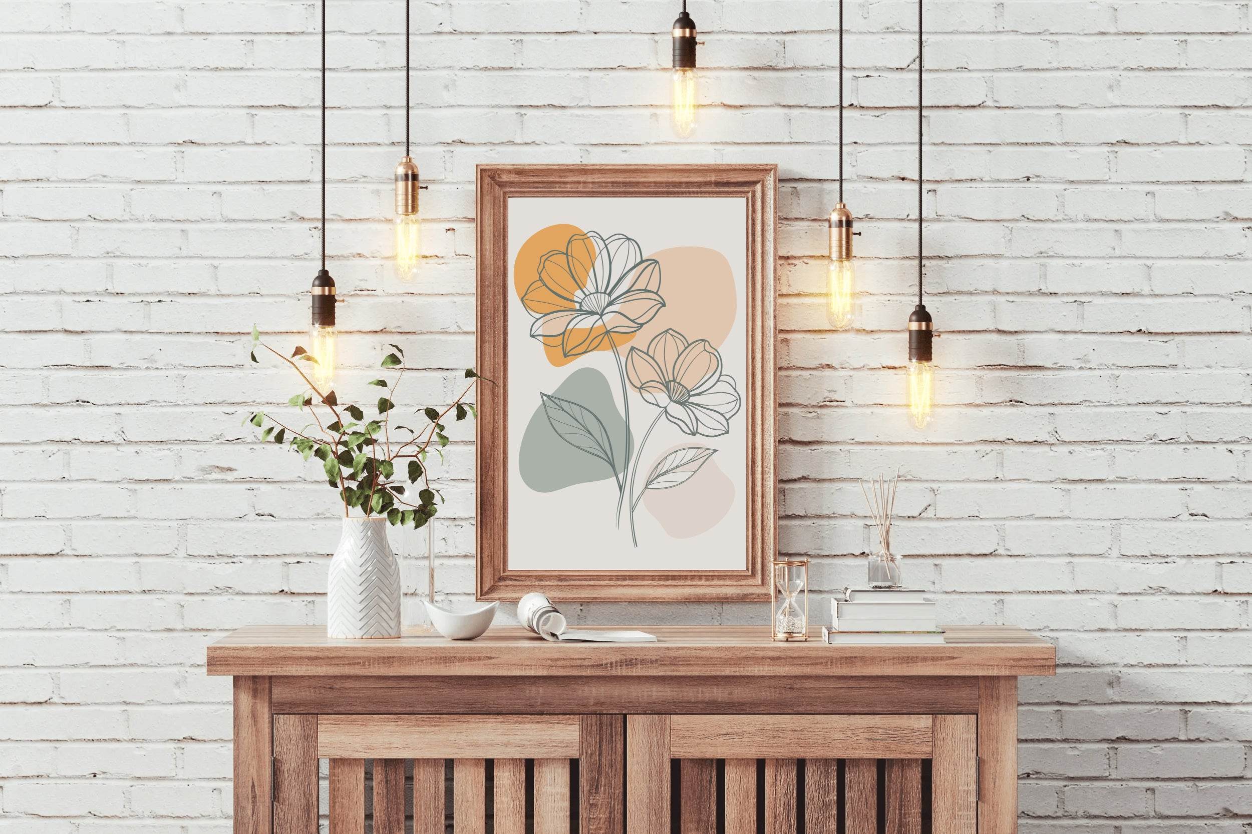 Minimal Spring Flower Wall Art - beink online art store