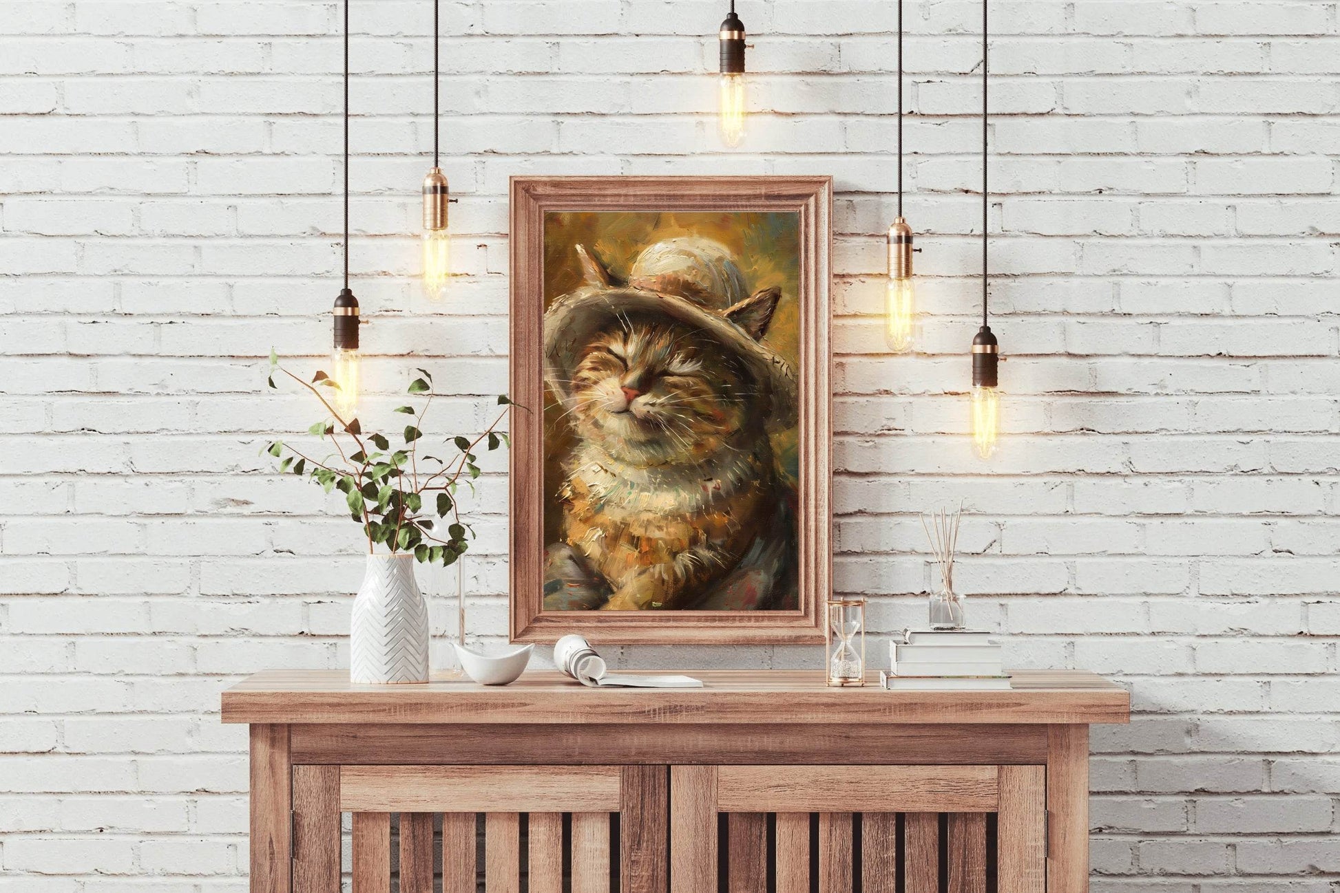 Brush Stroked Painting of Sleepy Cat - beink online art store