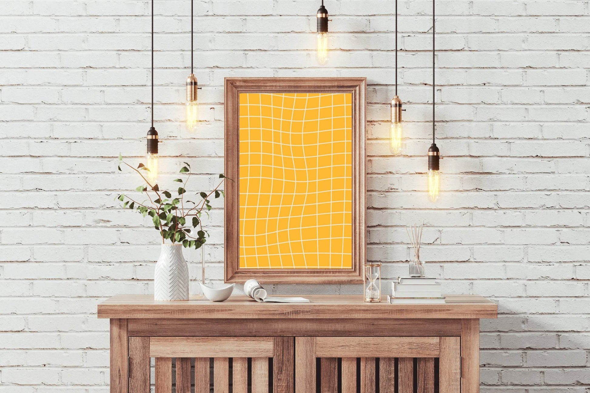Yellow Curved Background Painting Wall Art - beink online art store