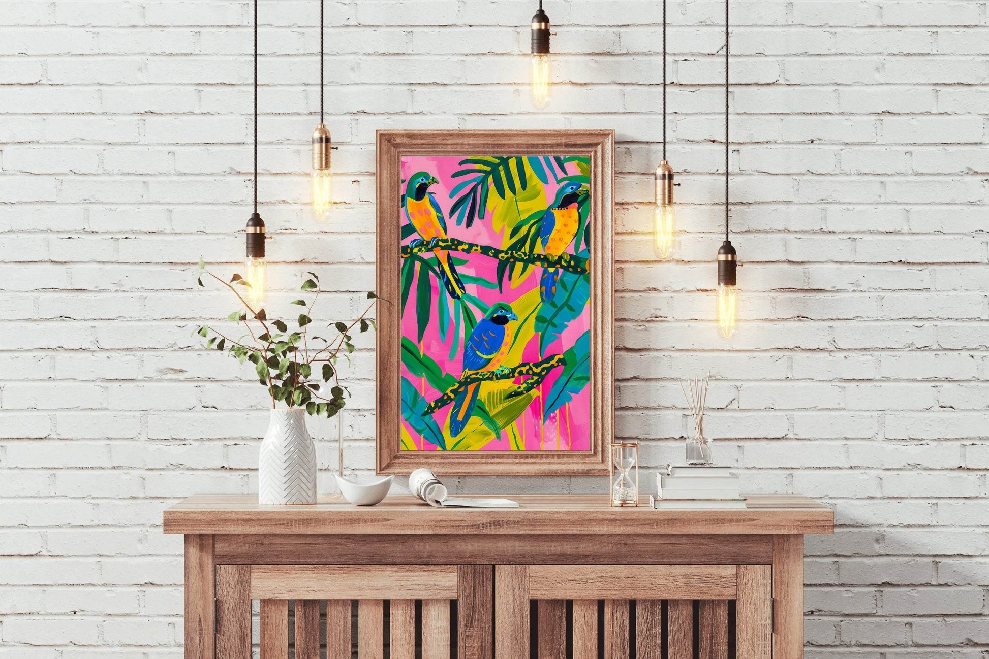 Painting of a Colorful Jungle Wall Art - beink online art store