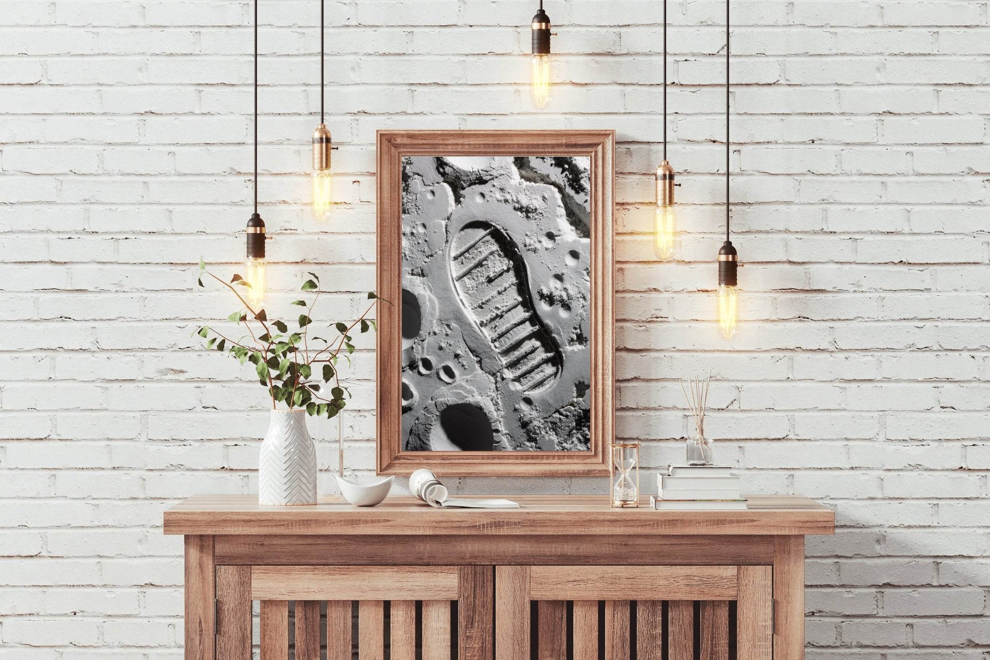 Moon astronaut Footprint on moon Wall Art - beink online art store