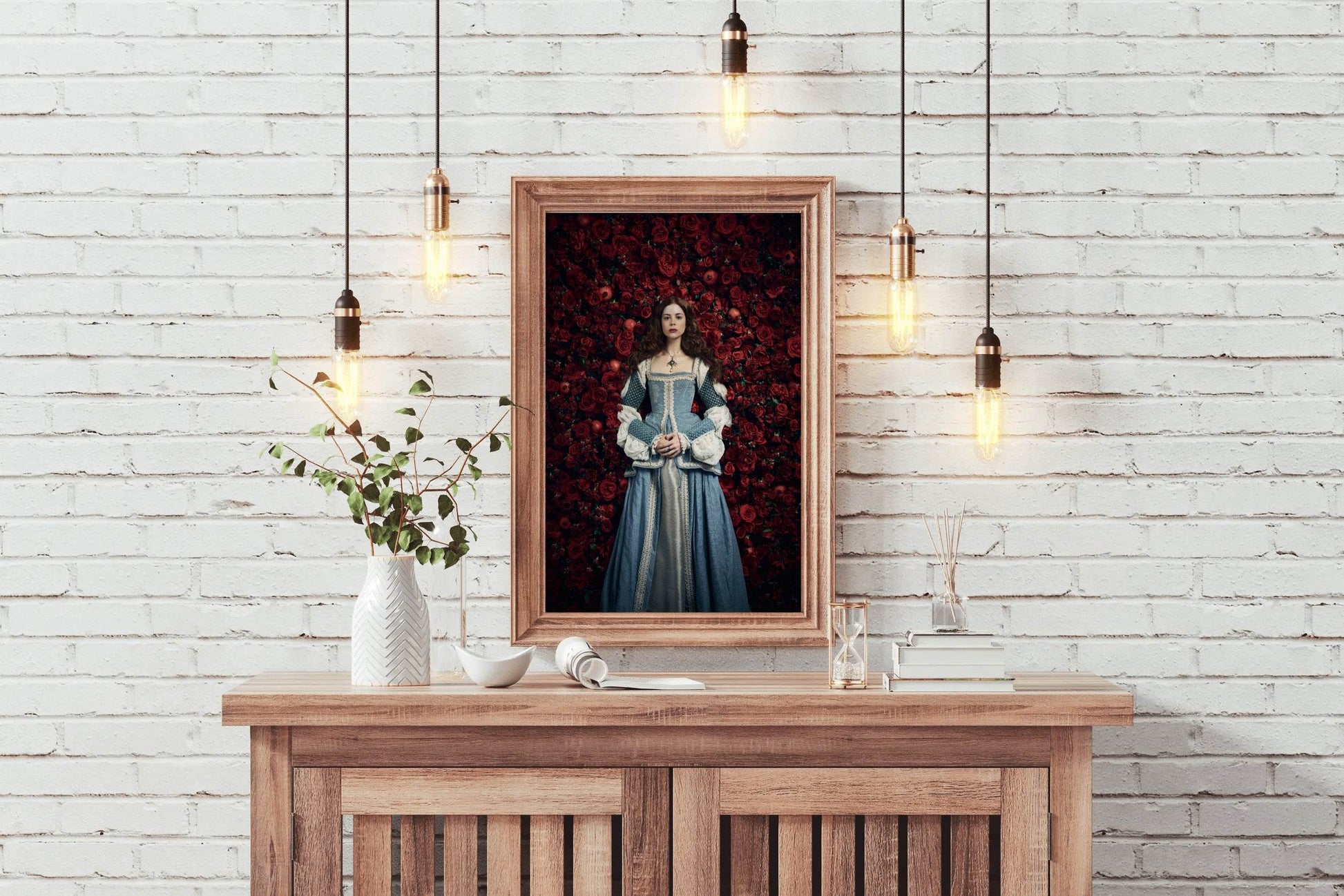 The Spanish Princess with Background Red Roses Wall Art - beink online art store