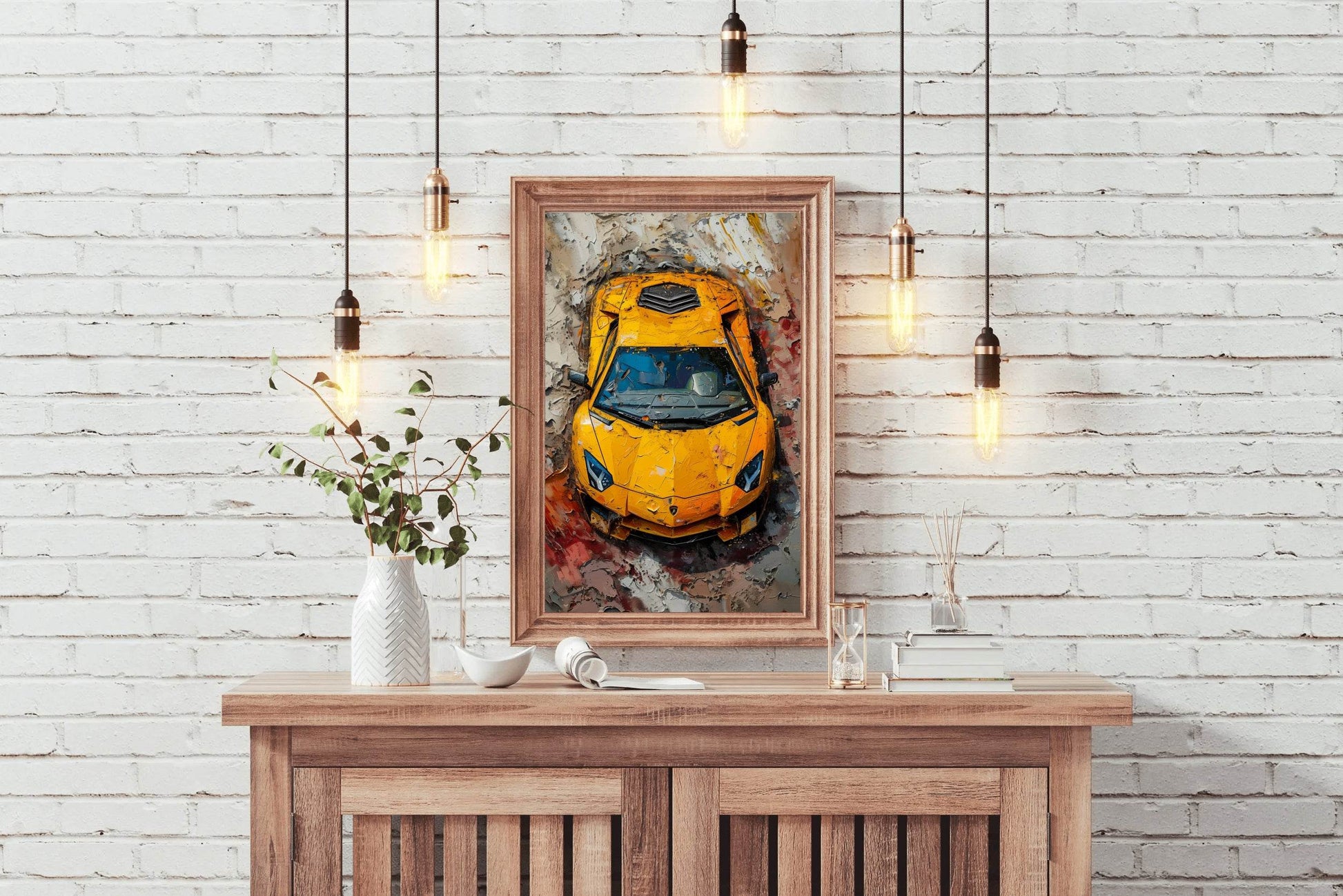 Yellow Lamborghini Wall Art - beink online art store