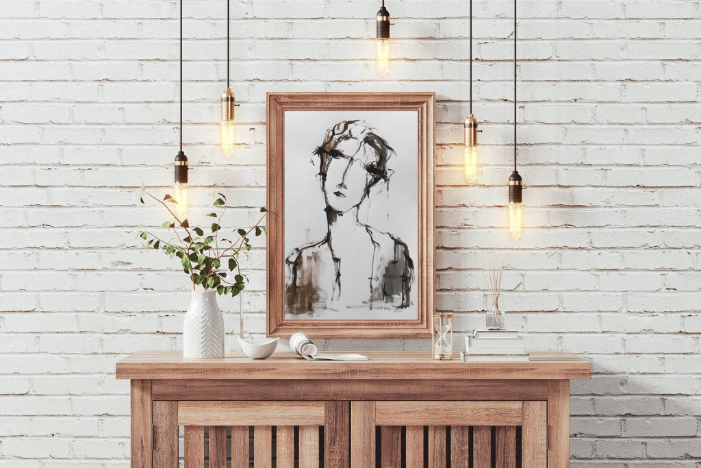 Ink and Watercolor Expressive Face Wall Art - beink online art store