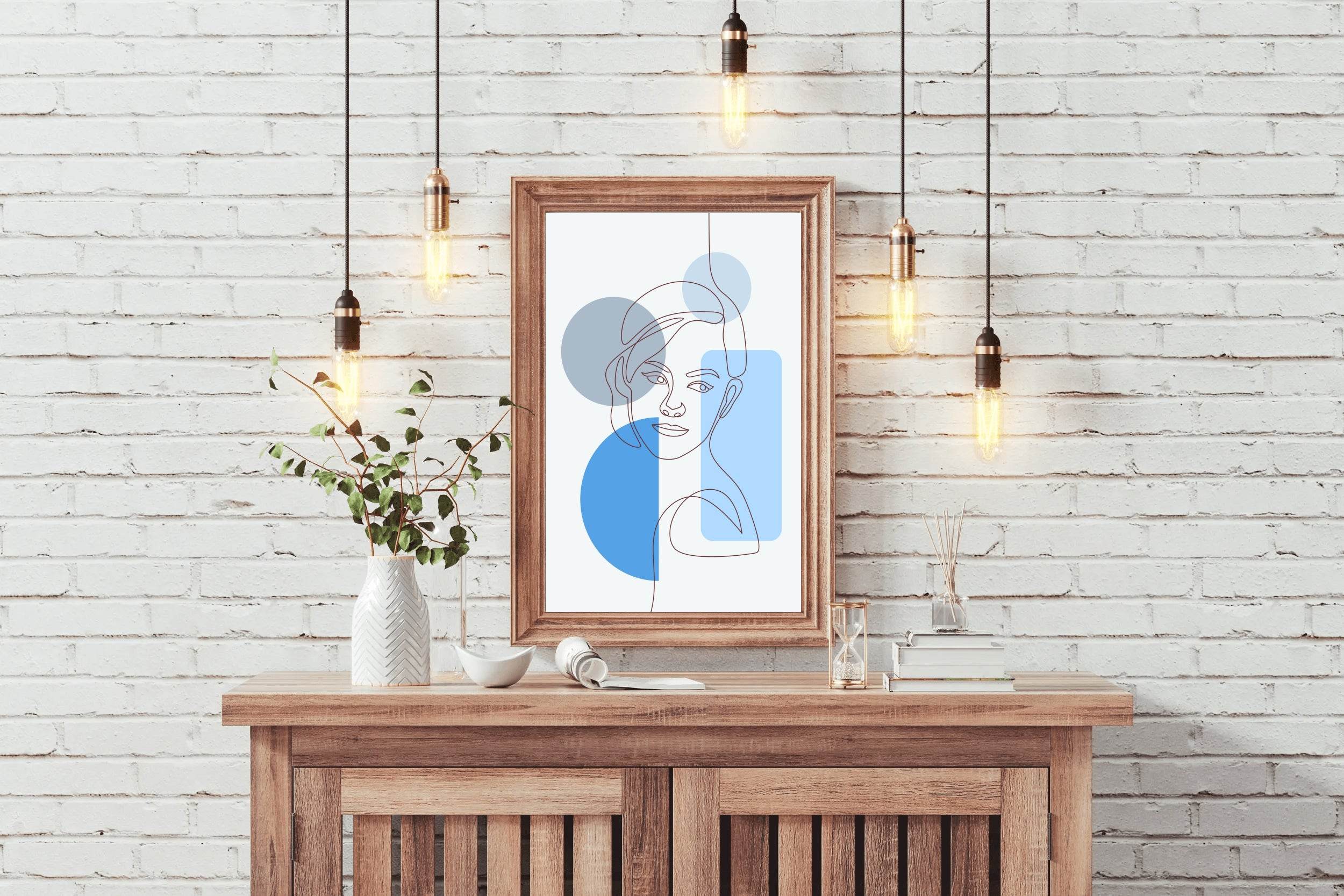 Minimal Face Of a European Girl Wall Art - beink online art store