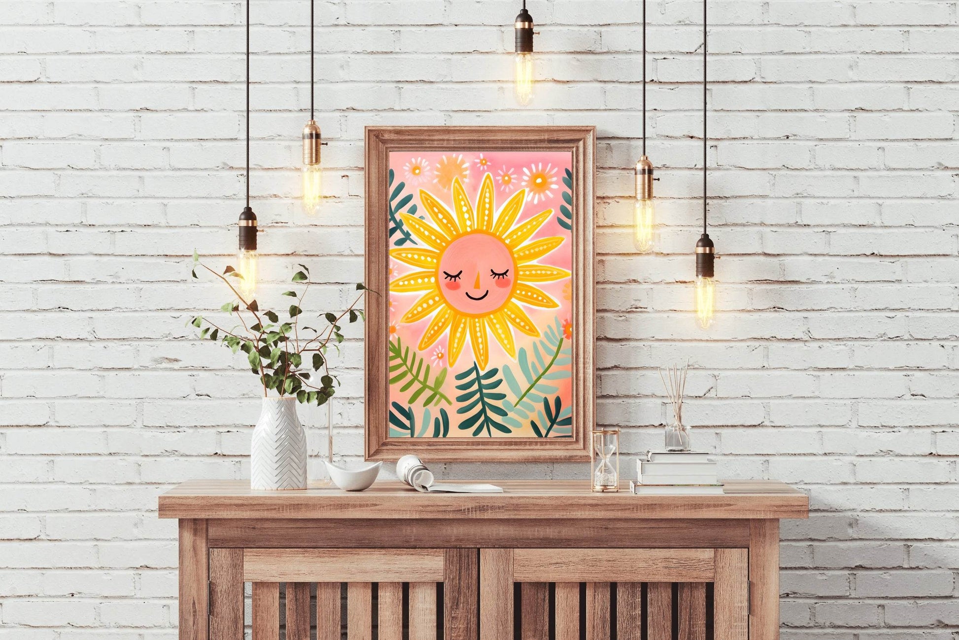 Watercolor Painting of Smiling Sun - beink online art store
