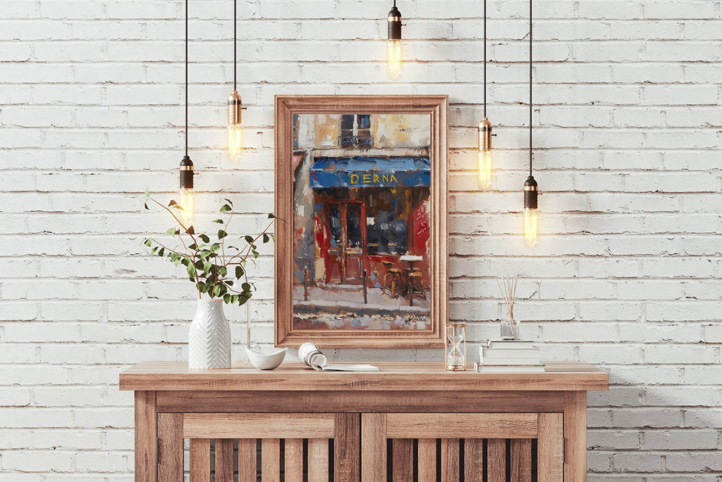 Oil Painting Of A Cafe Wall Art - beink online art store