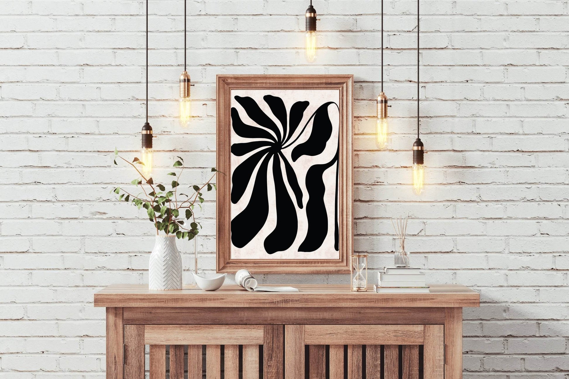 Abstract Art Black flower ArtWork - beink online art store