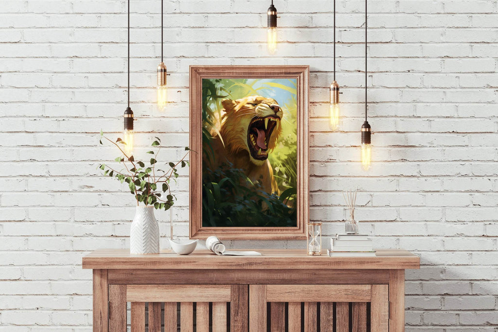 Digital Style Lion Animal Wall Art - beink online art store