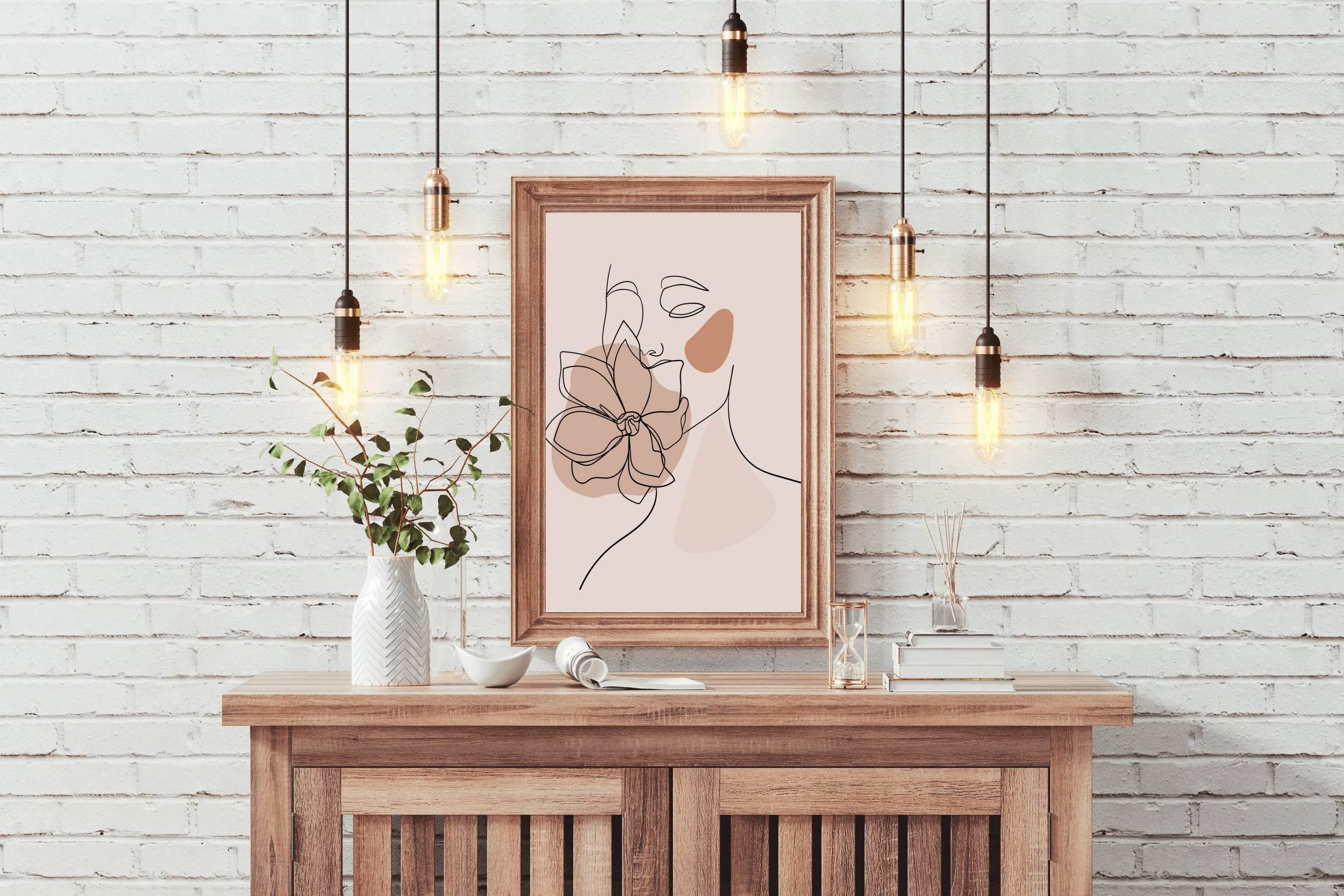 Flower in a Woman Face Wall Art - beink online art store