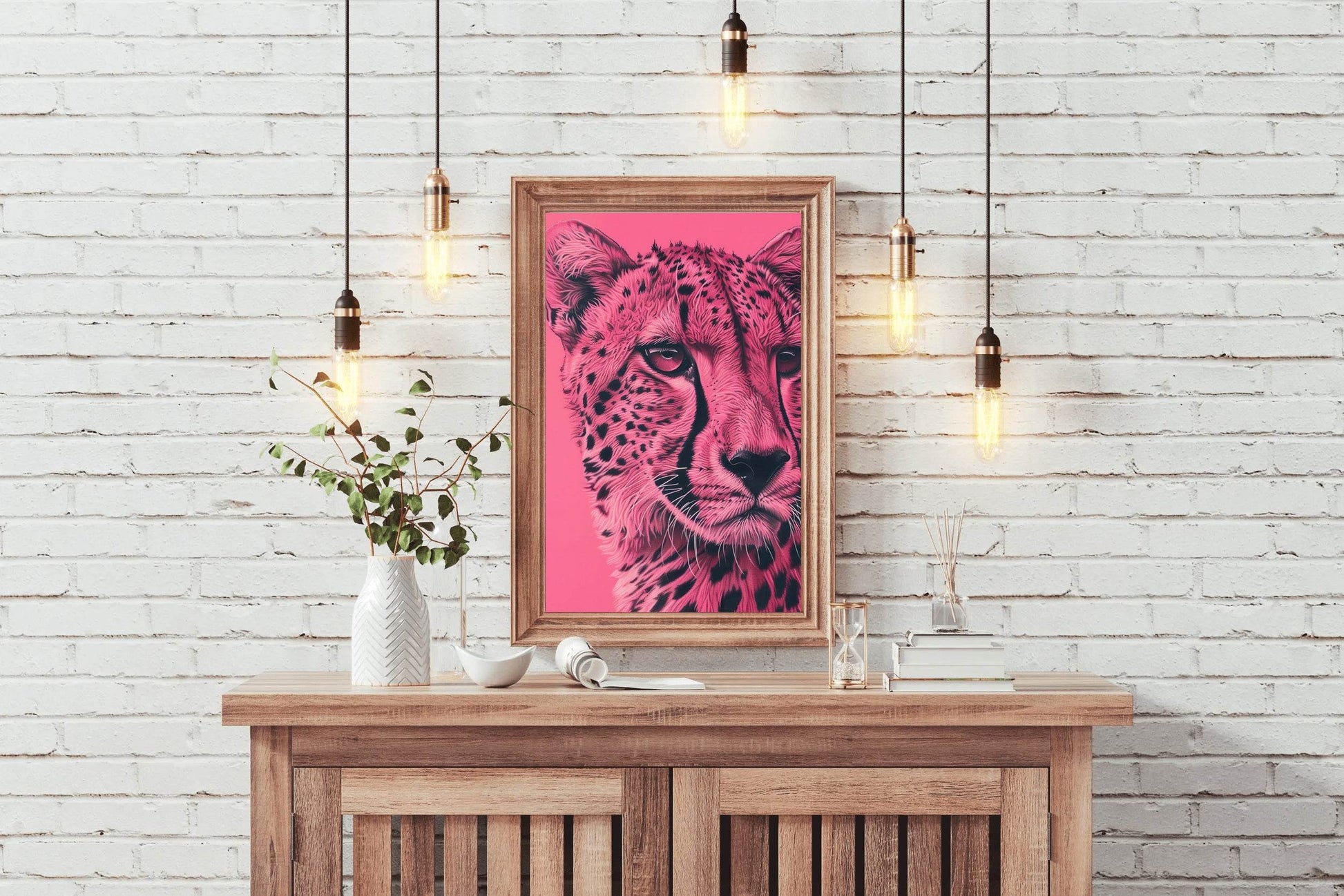 Pink Leopard Background Wall Art - beink online art store