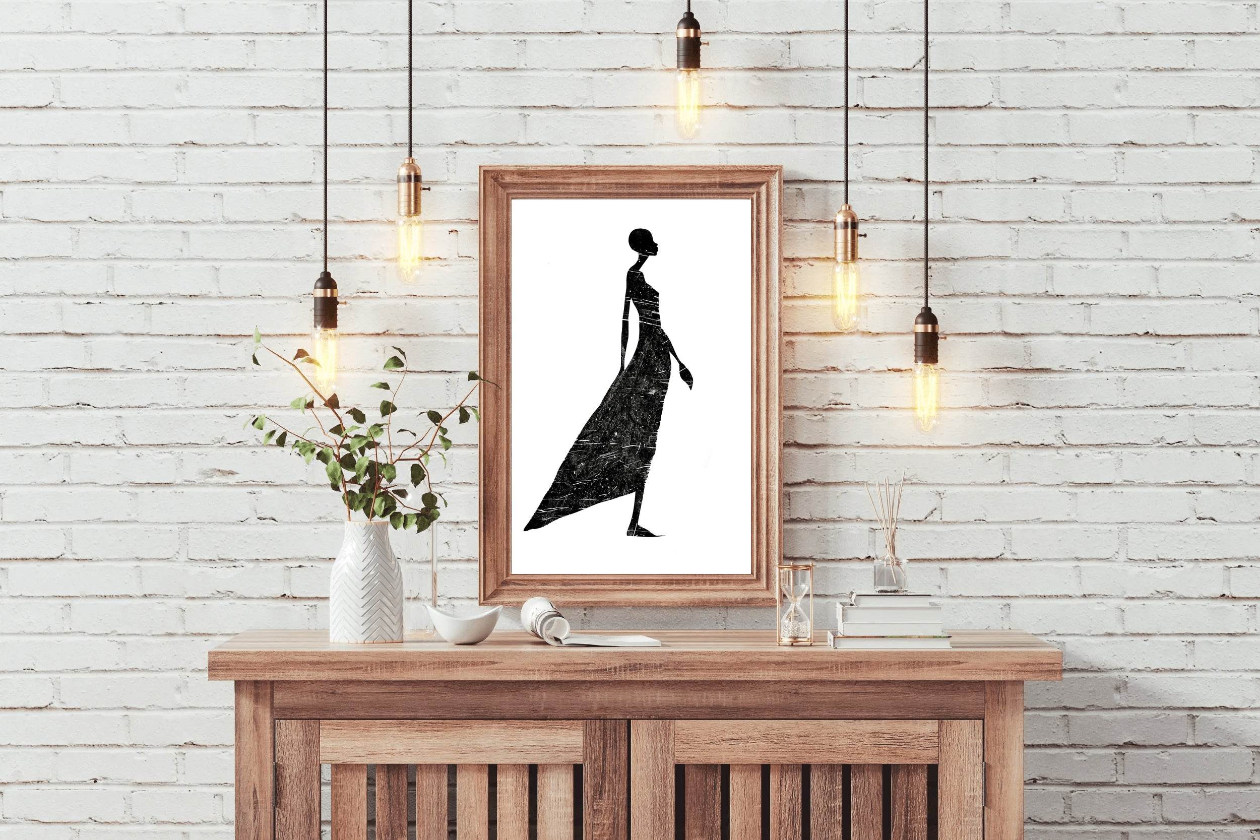 Black Woman Color Wall Art - beink online art store