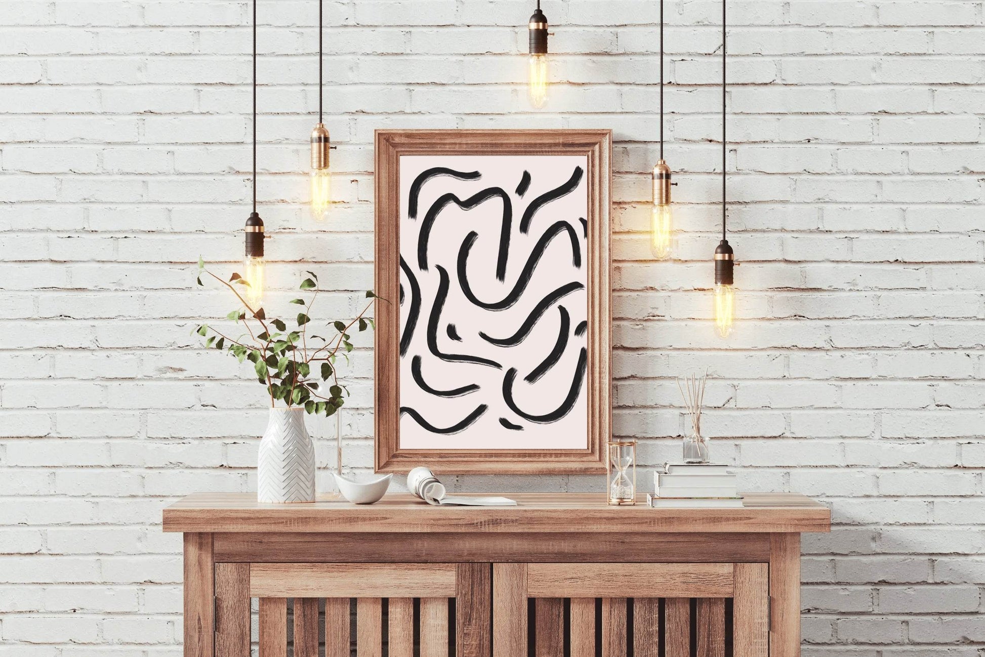 Black Spiral Lines Wall Art - beink online art store