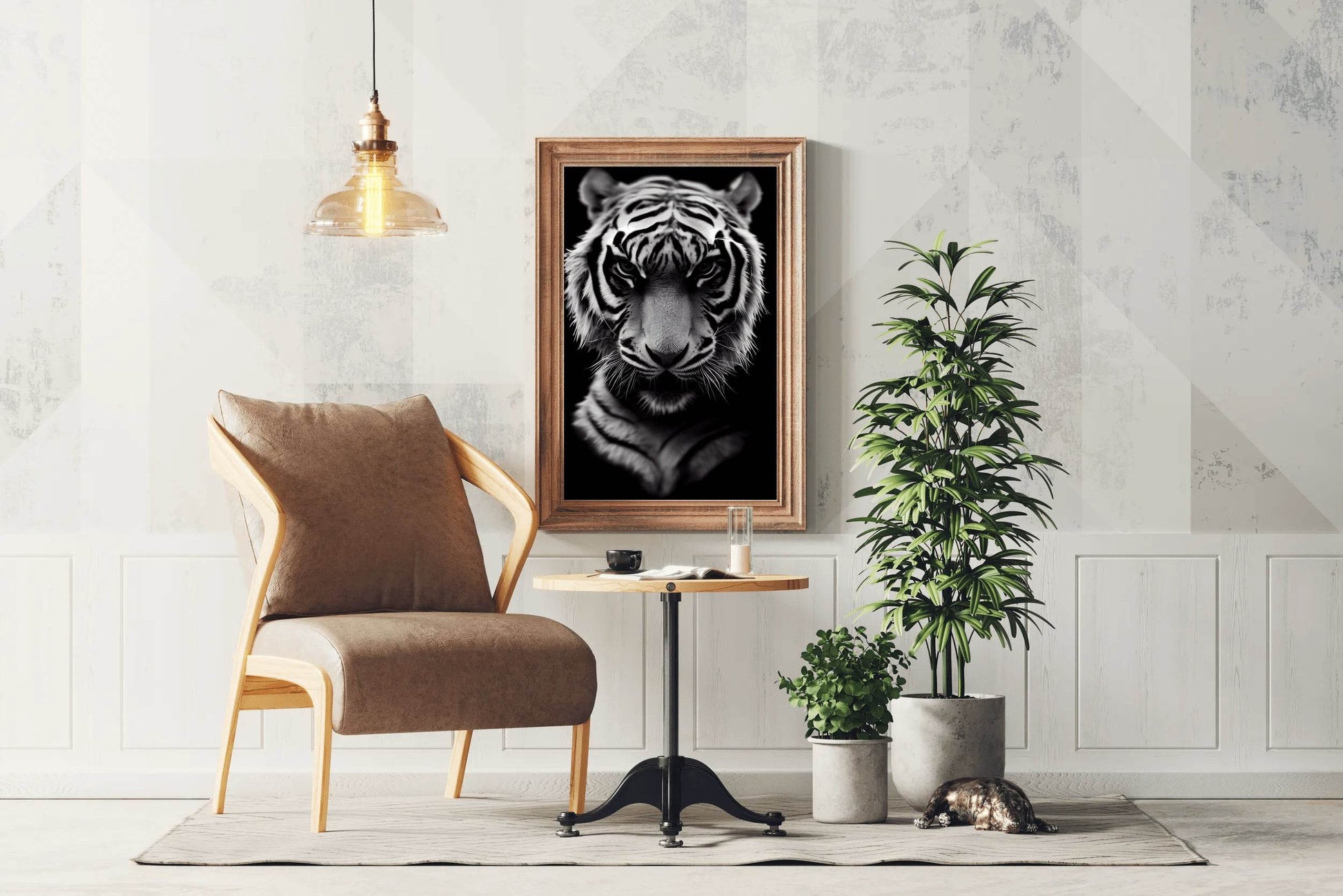 Bengal Tiger Black & White Wall Art - beink online art store