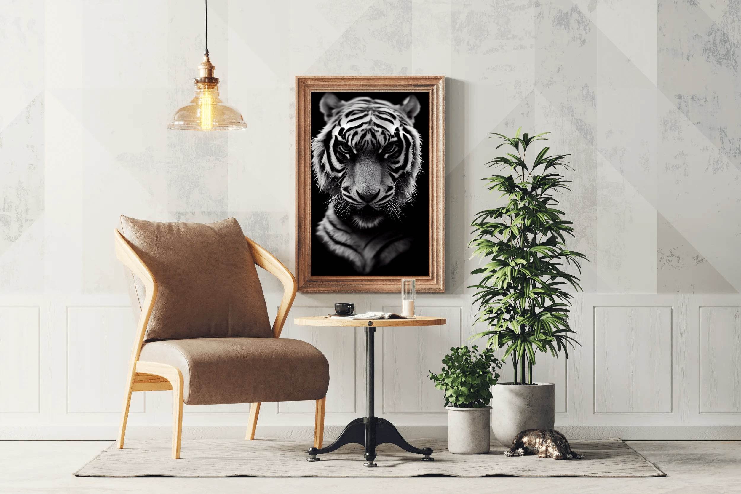 Bengal Tiger Black & White Wall Art - beink online art store
