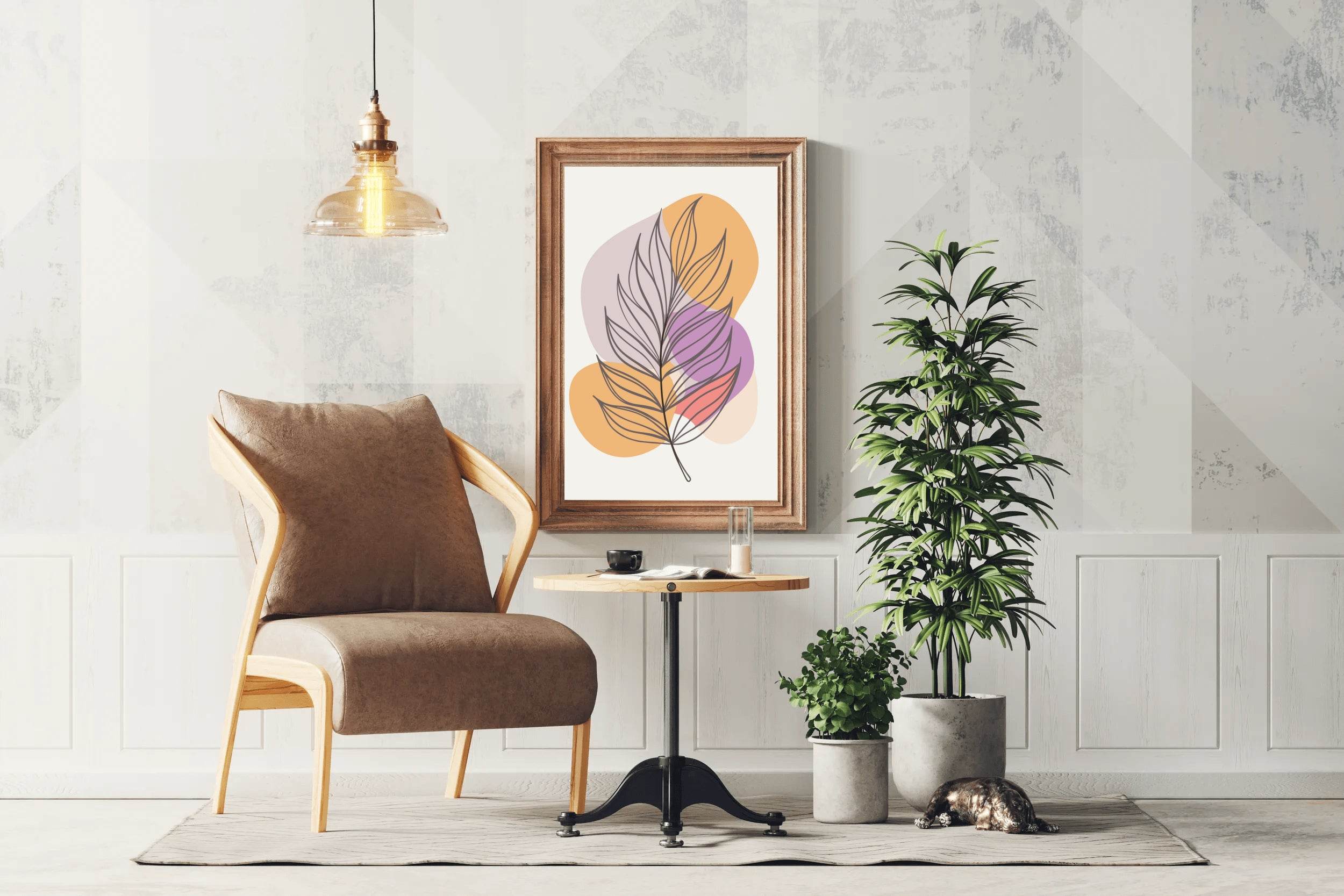 Minimal Design Of Fern Leaves Wall Art - beink online art store