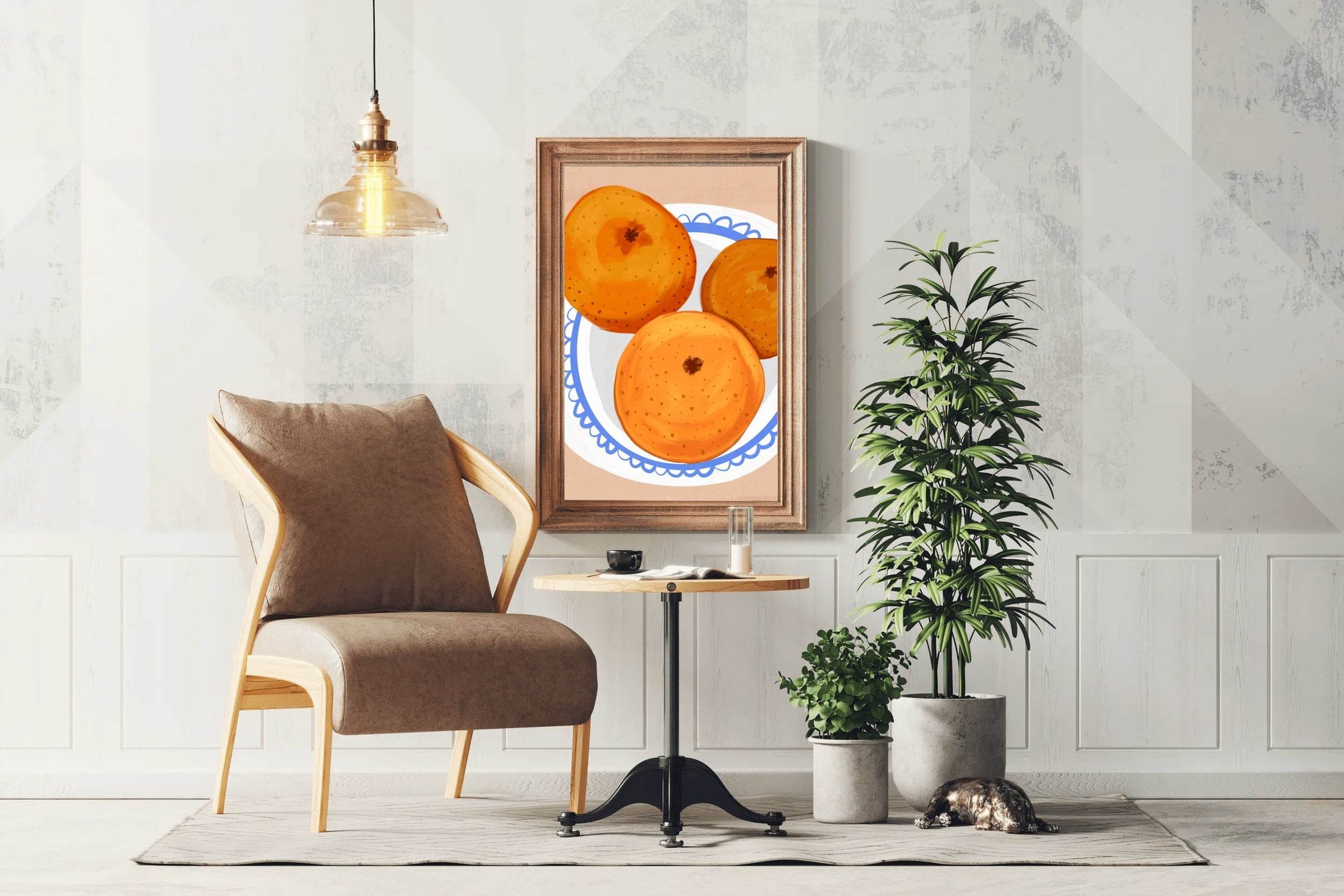 Orange Fruit on A Plate Wall Art - beink online art store