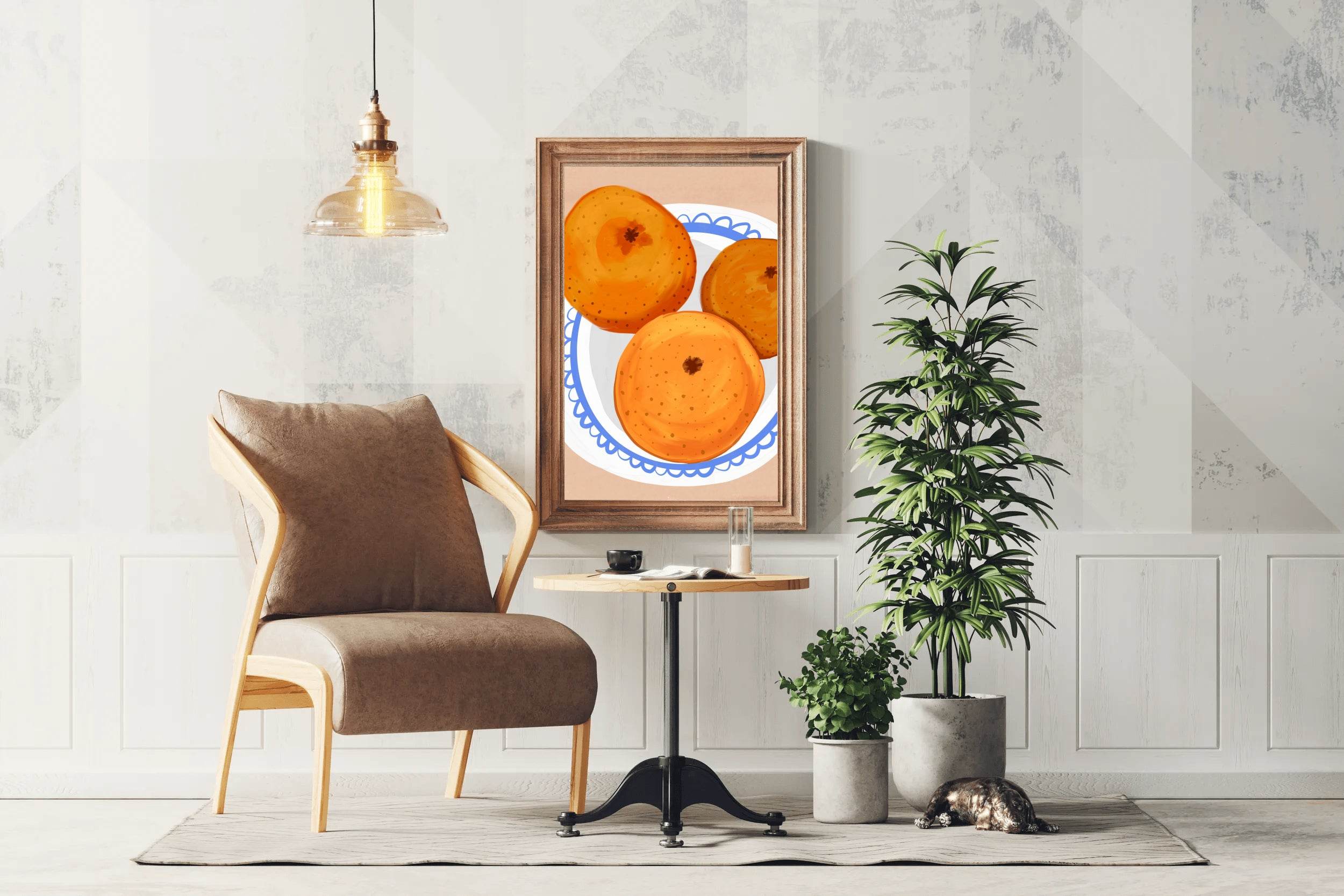 Orange Fruit on A Plate Wall Art - beink online art store