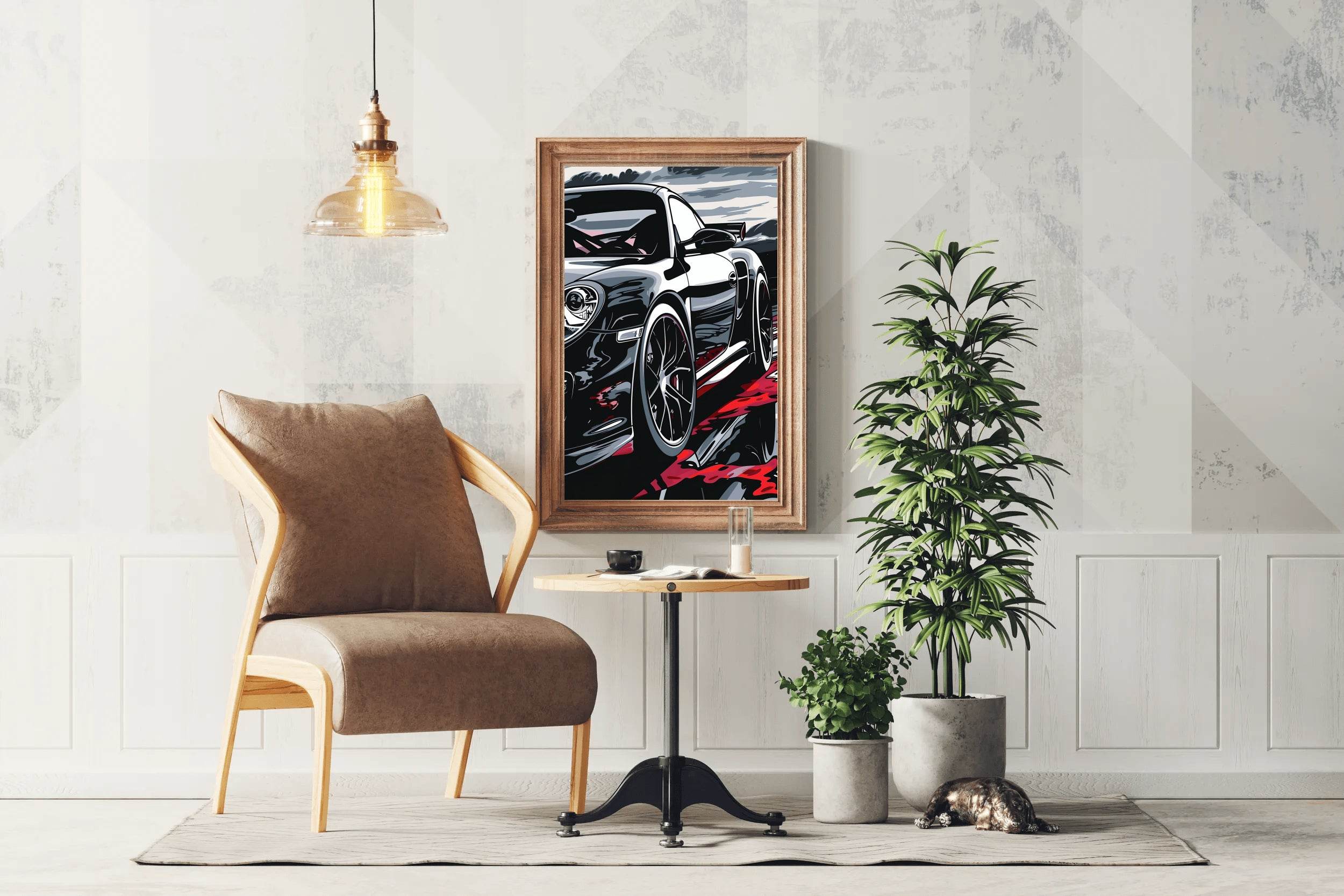 Black Porsche Carrera Canvas Wall Art - beink online art store