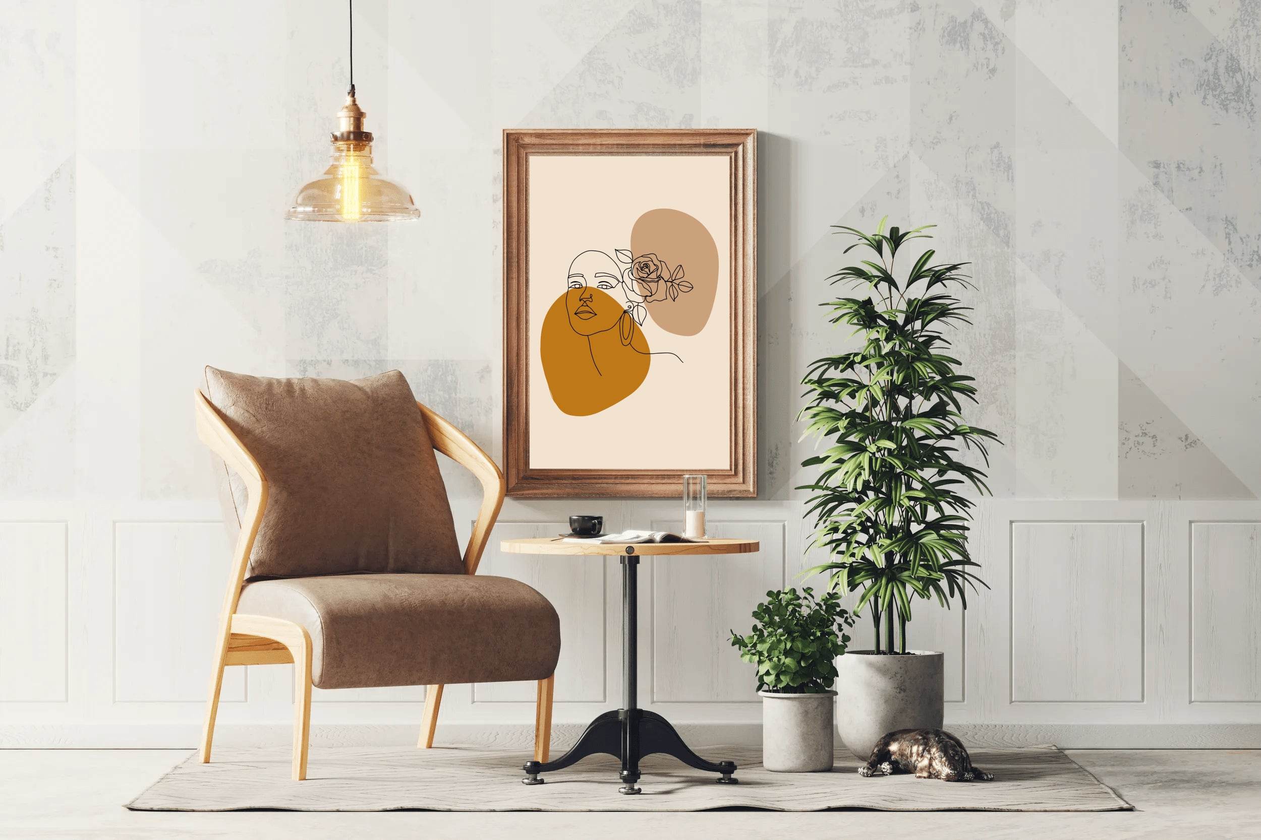Line Rose Hairpin Wall Art - beink online art store