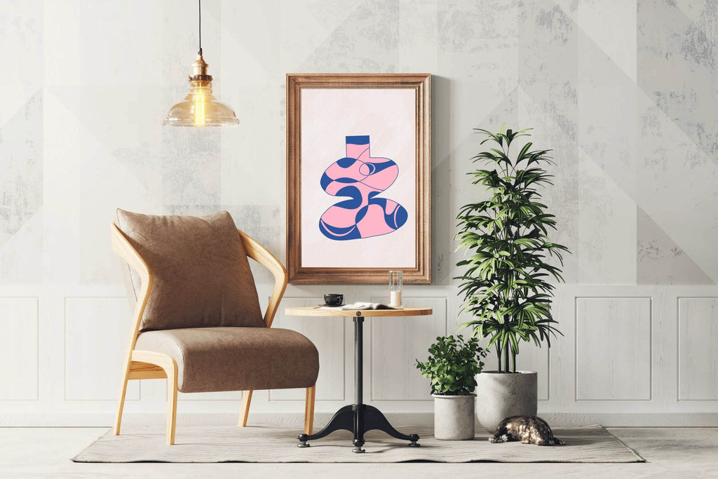 Pink Patterned Vase Wall Art - beink online art store