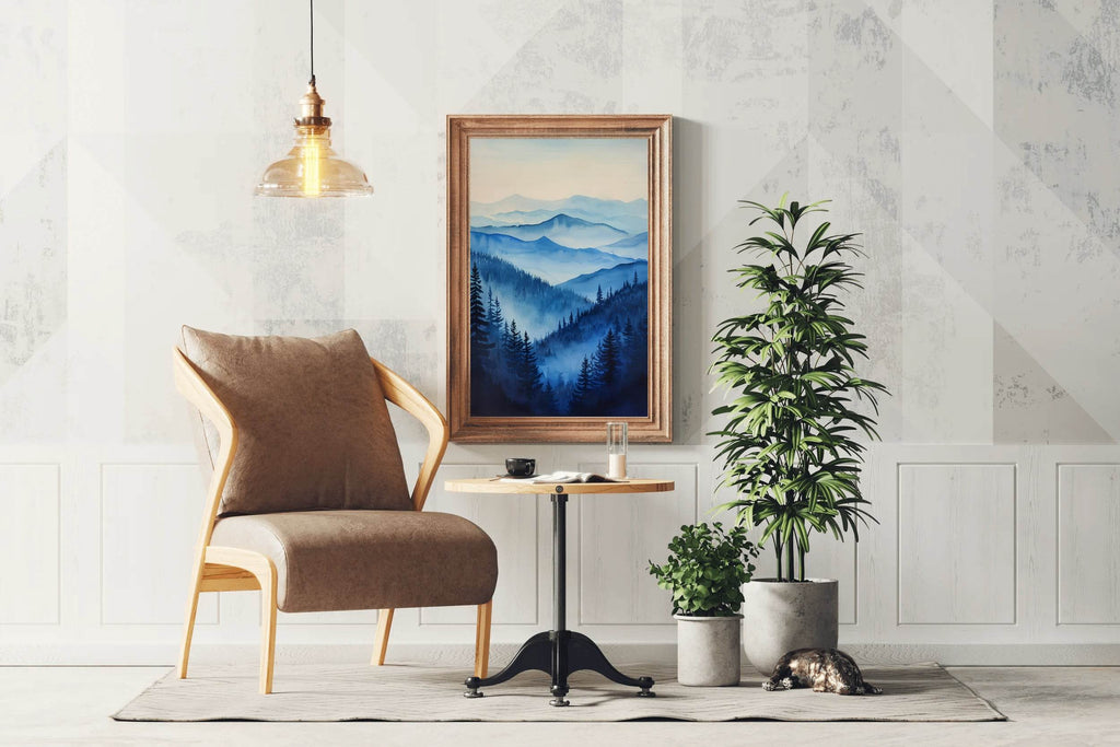 Misty Blue Mountains Wall Art - beink online art store