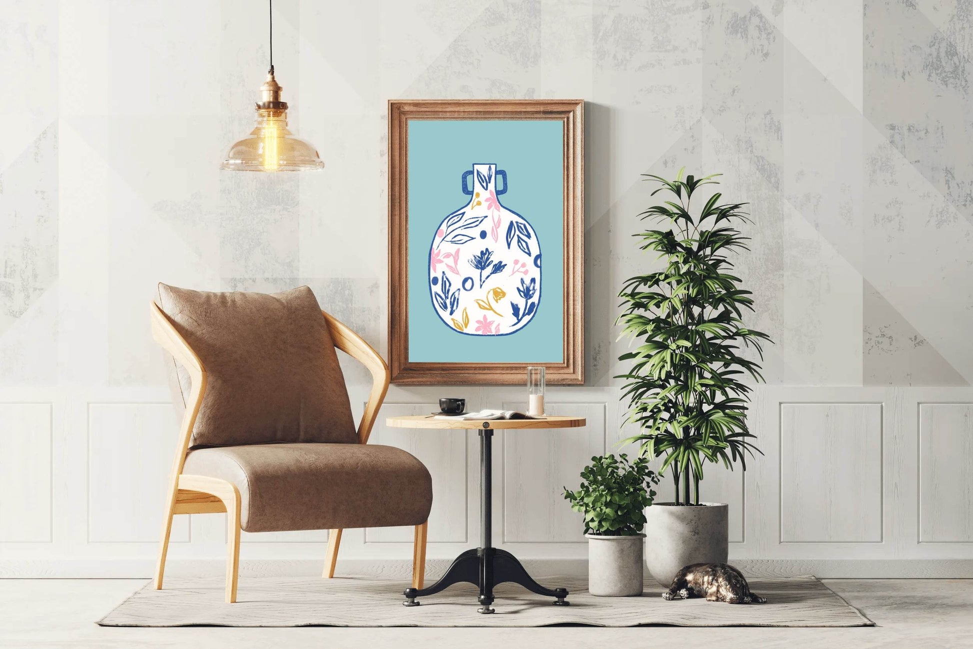 Vase With Flower Design Wall Art - beink online art store