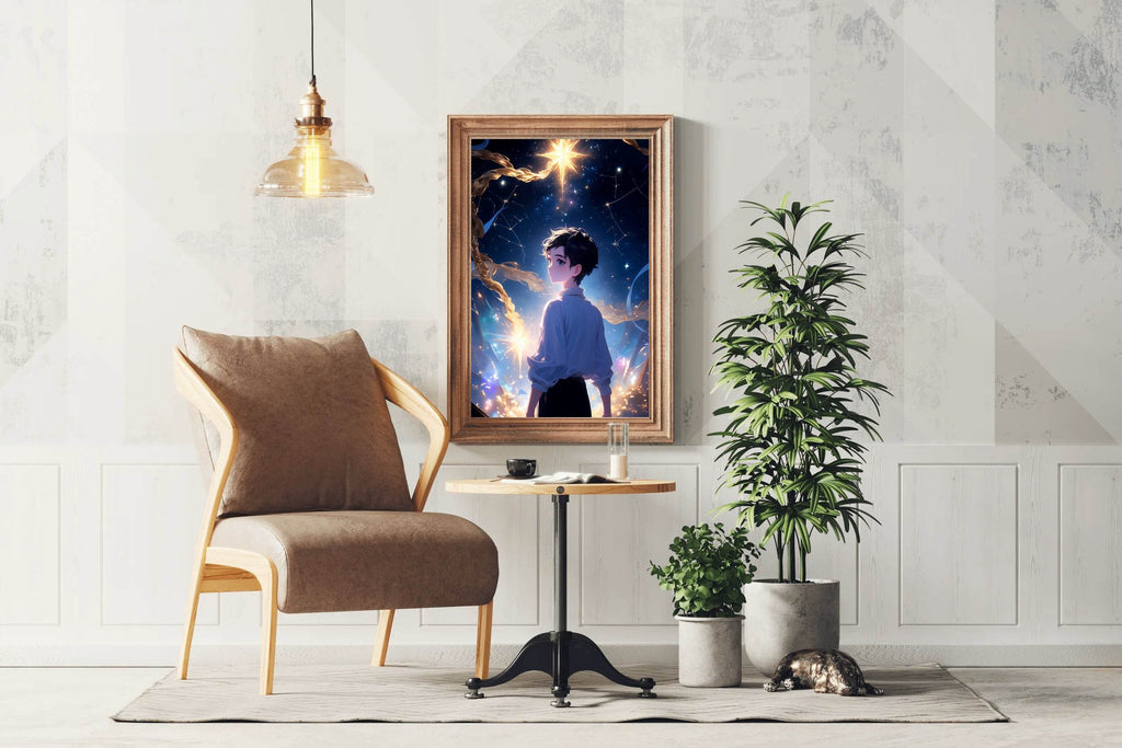 Portrait of Anime character with Stars Anime Wall Art - beink online art store