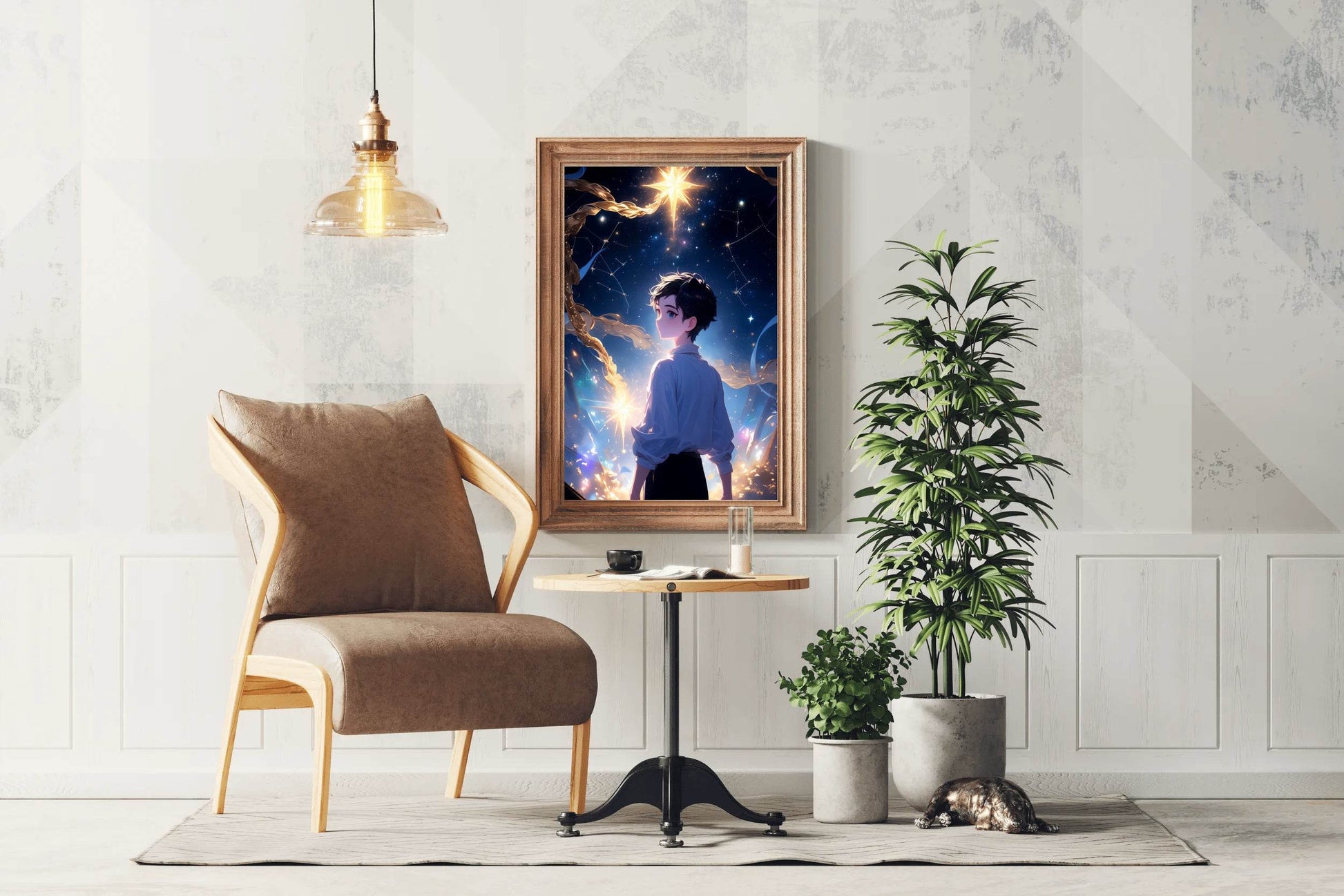 Portrait of Anime character with Stars Anime Wall Art - beink online art store