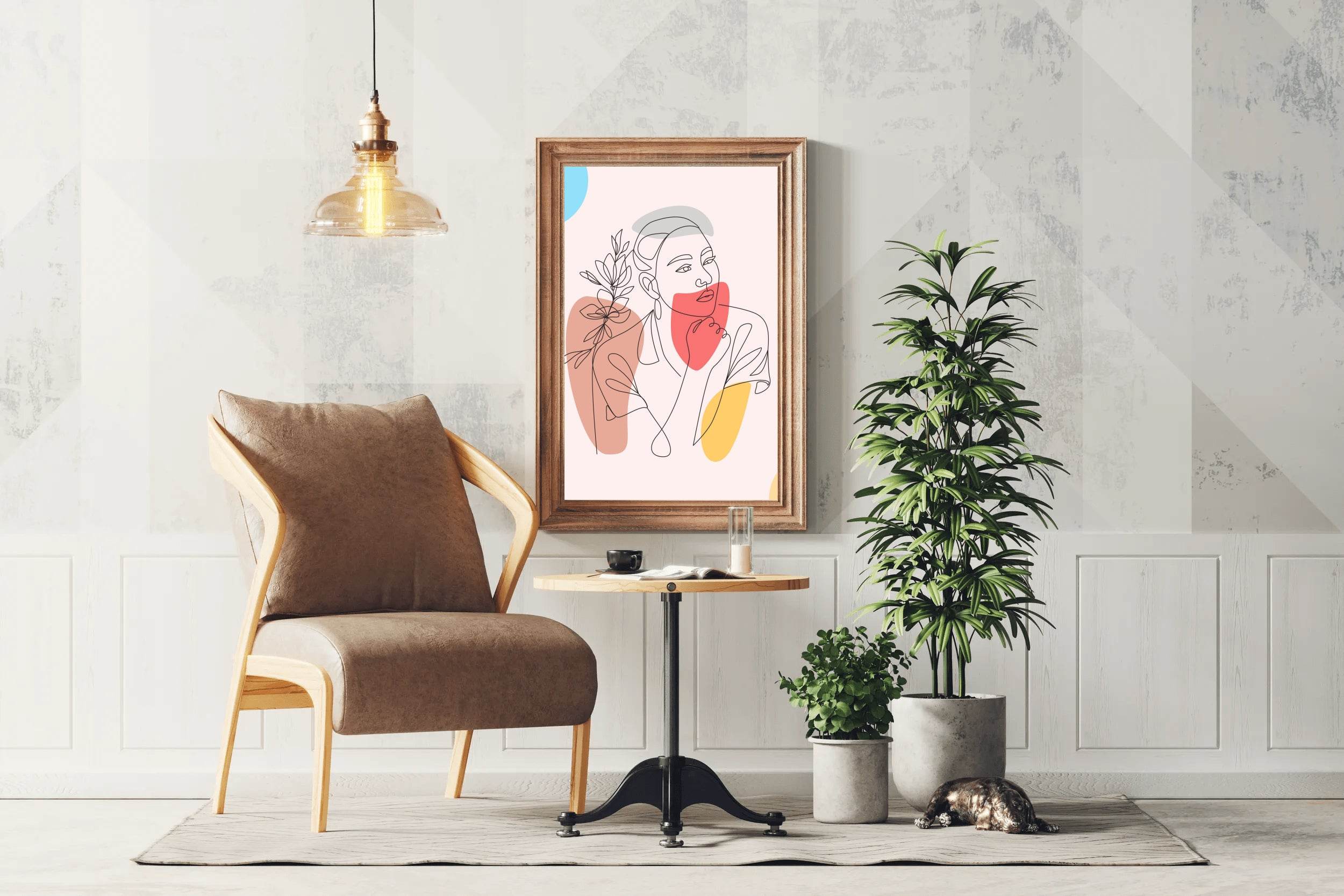 Minimal Design Of A Woman's Face Wall Art - beink online art store
