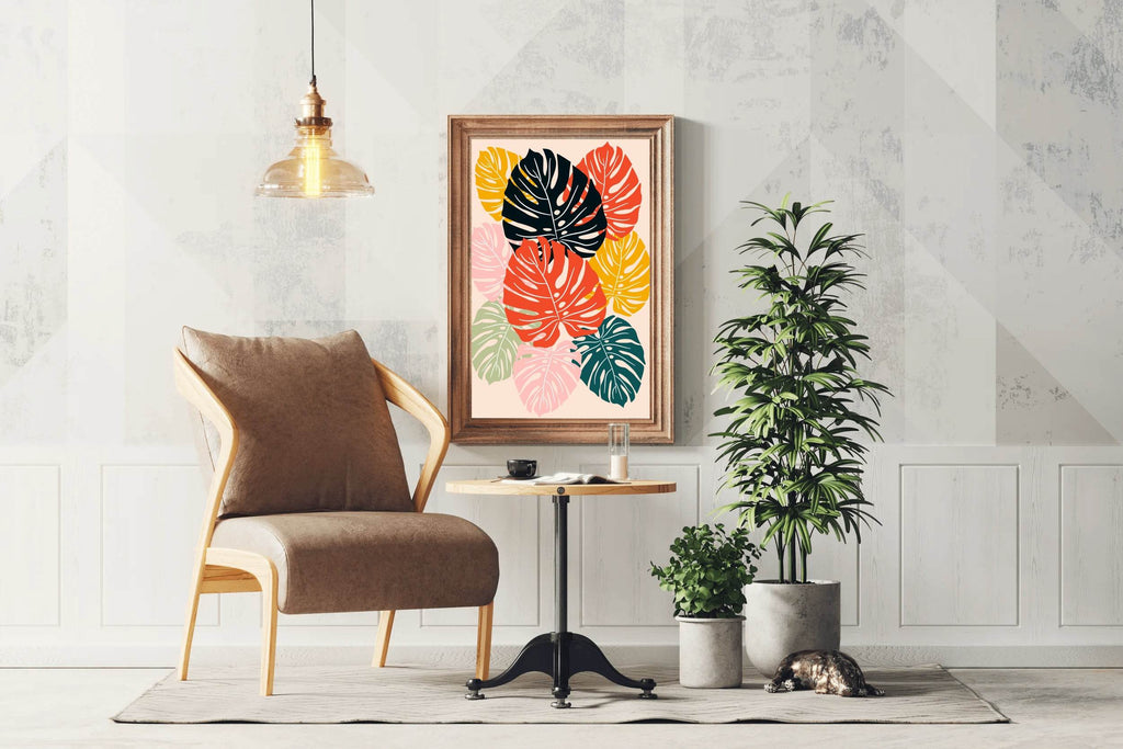 Fig Leaf Tropical Plant Painting Wall Art - beink online art store