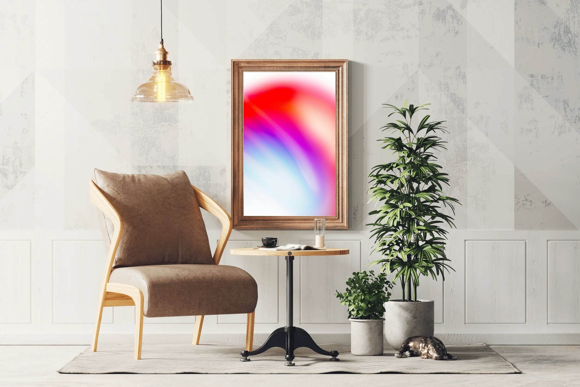 Red and Purple Light Shade Abstract Wall Art - beink online art store