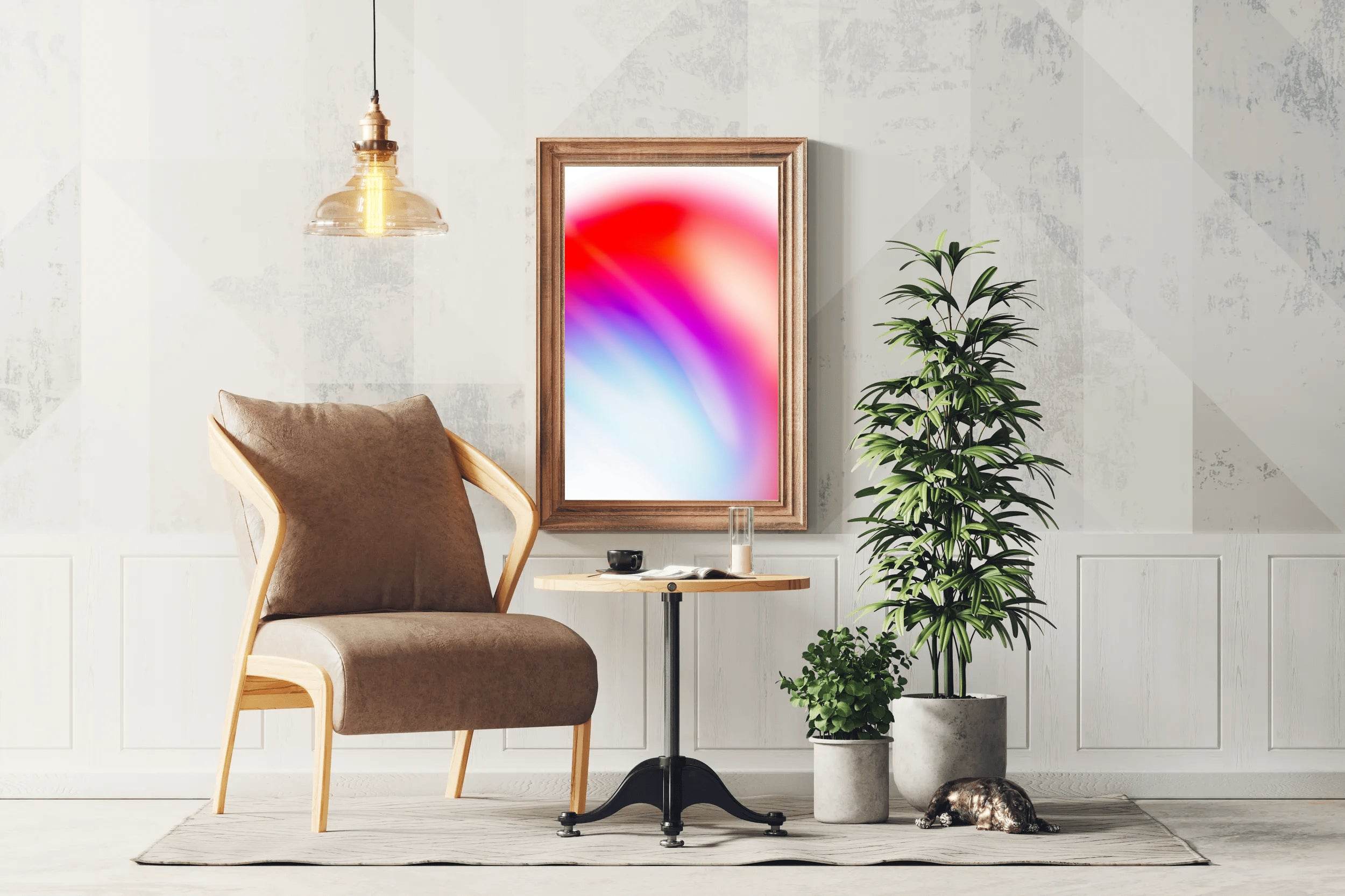 Red and Purple Light Shade Abstract Wall Art - beink online art store