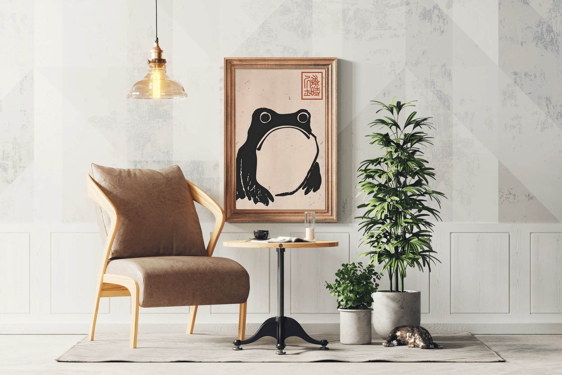 Sumo Black Hoji Frog Modern Wall Art - beink online art store