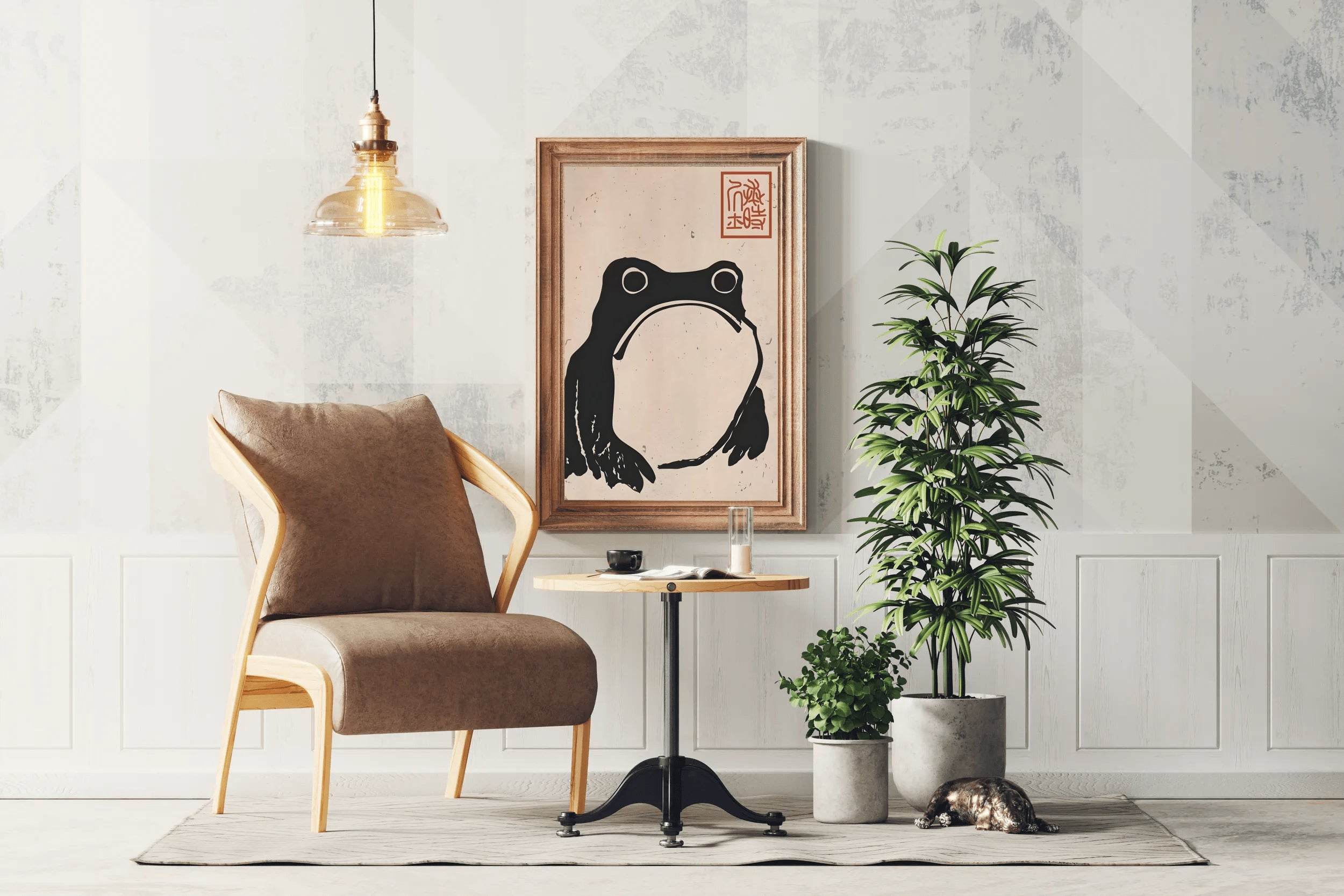 Sumo Black Hoji Frog Modern Wall Art - beink online art store