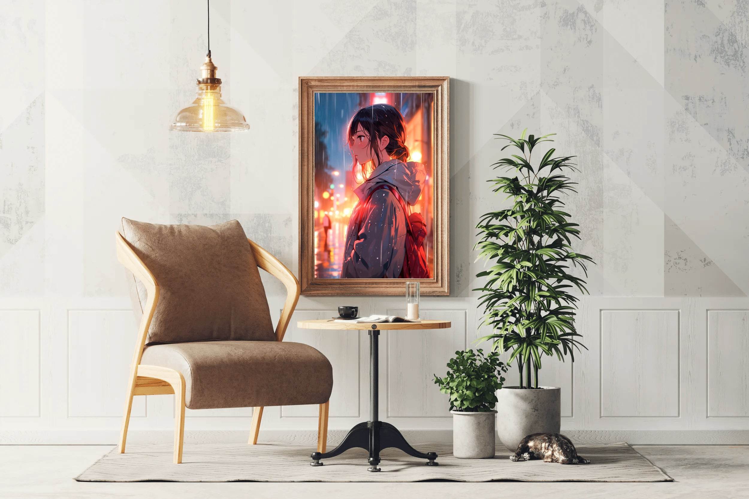 Anime Girl In The Rain Anime Wall Art - beink online art store