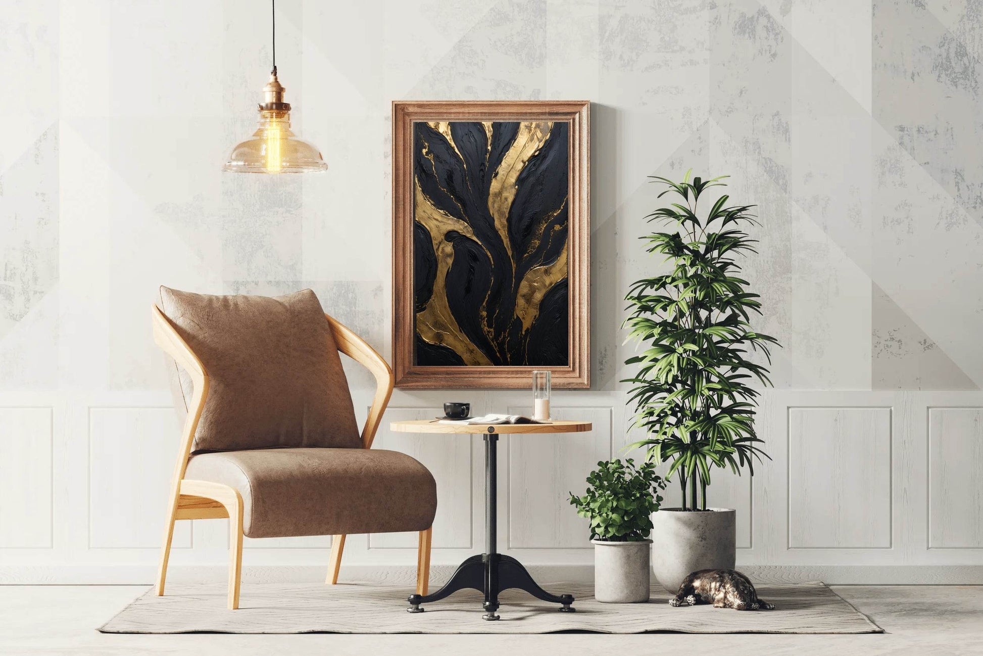 Marble With Black and Gold Texture Wall Art - beink online art store