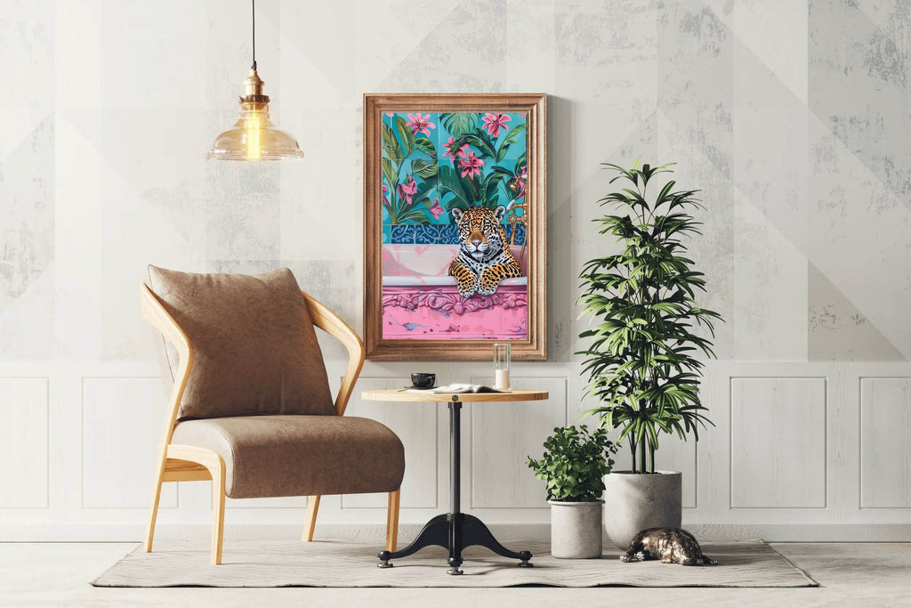 Leopard in the Tub Wall Art - beink online art store