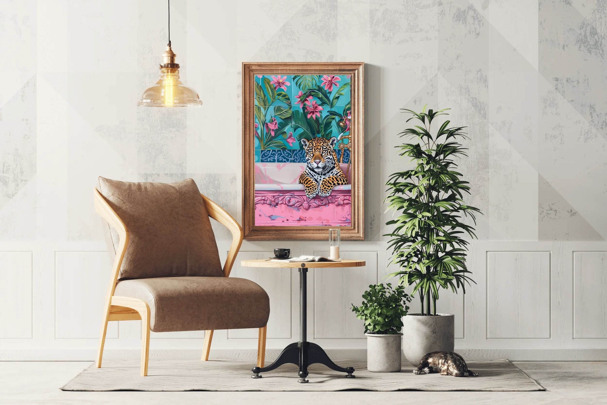 Leopard in the Tub Wall Art - beink online art store