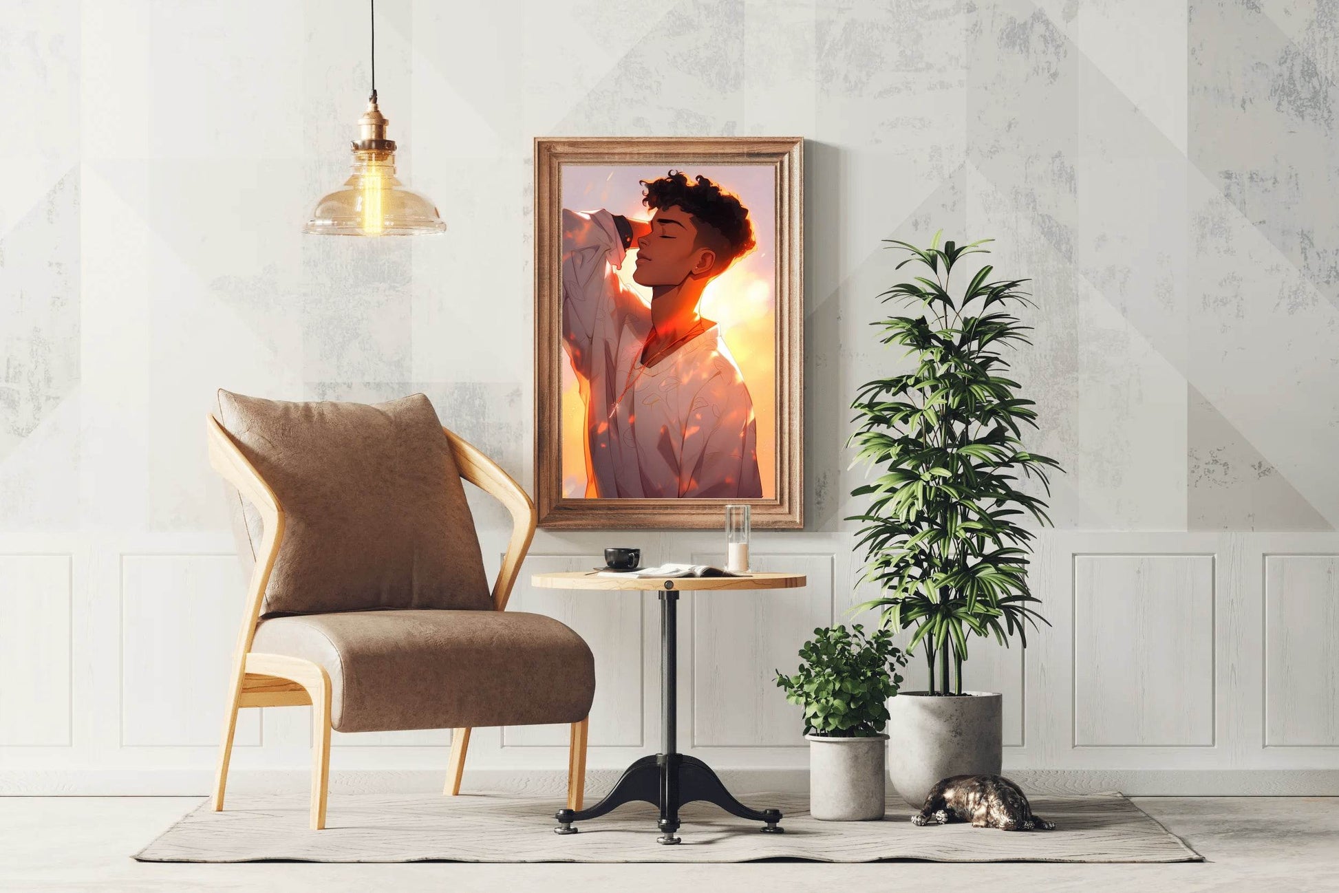 Anime Style Man Portrait Anime Wall Art - beink online art store