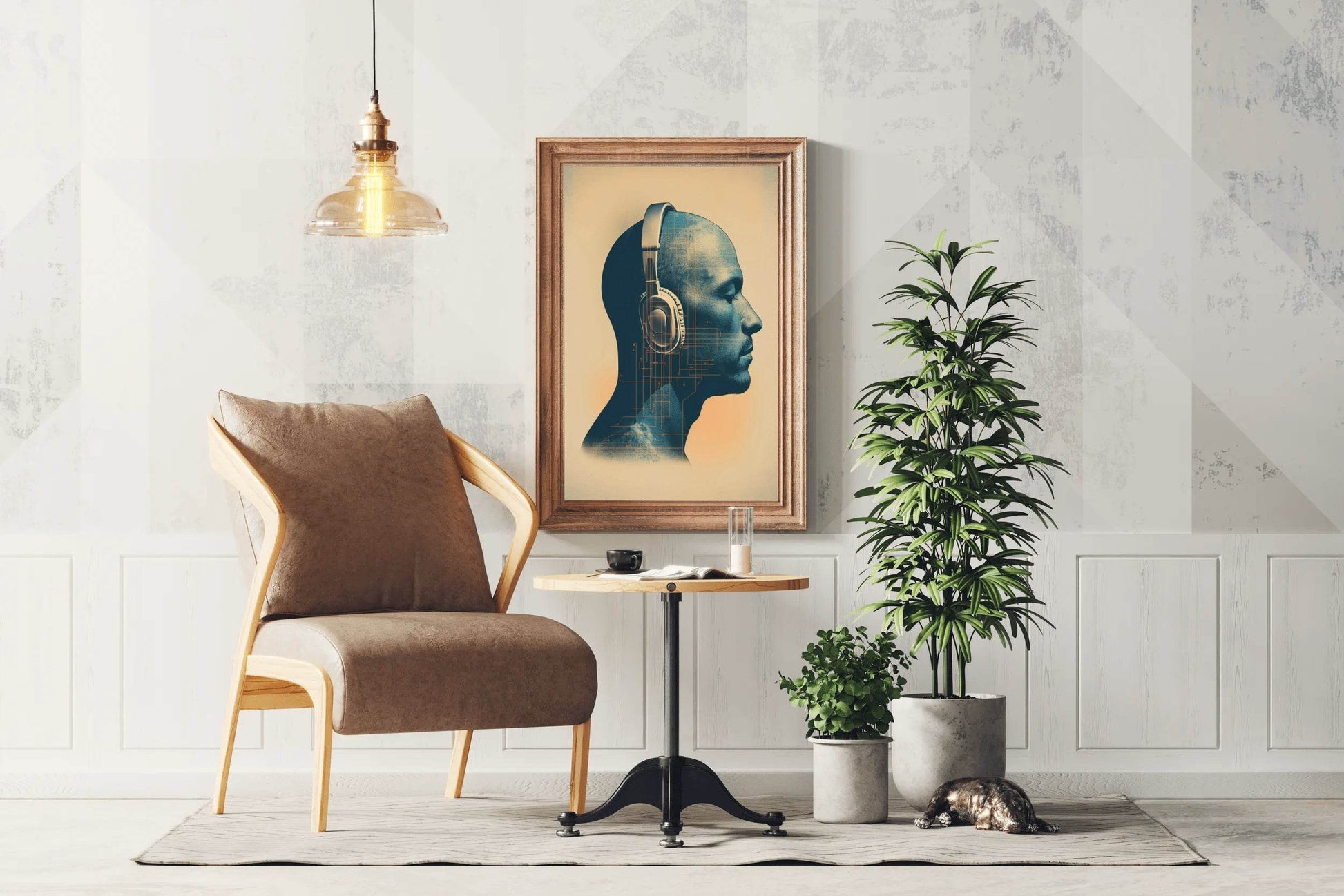 Thinking While Listening To Music Wall Art - beink online art store