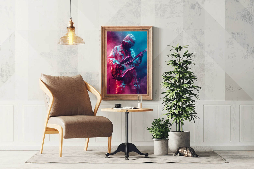 Black Guitarist Wall Art - beink online art store